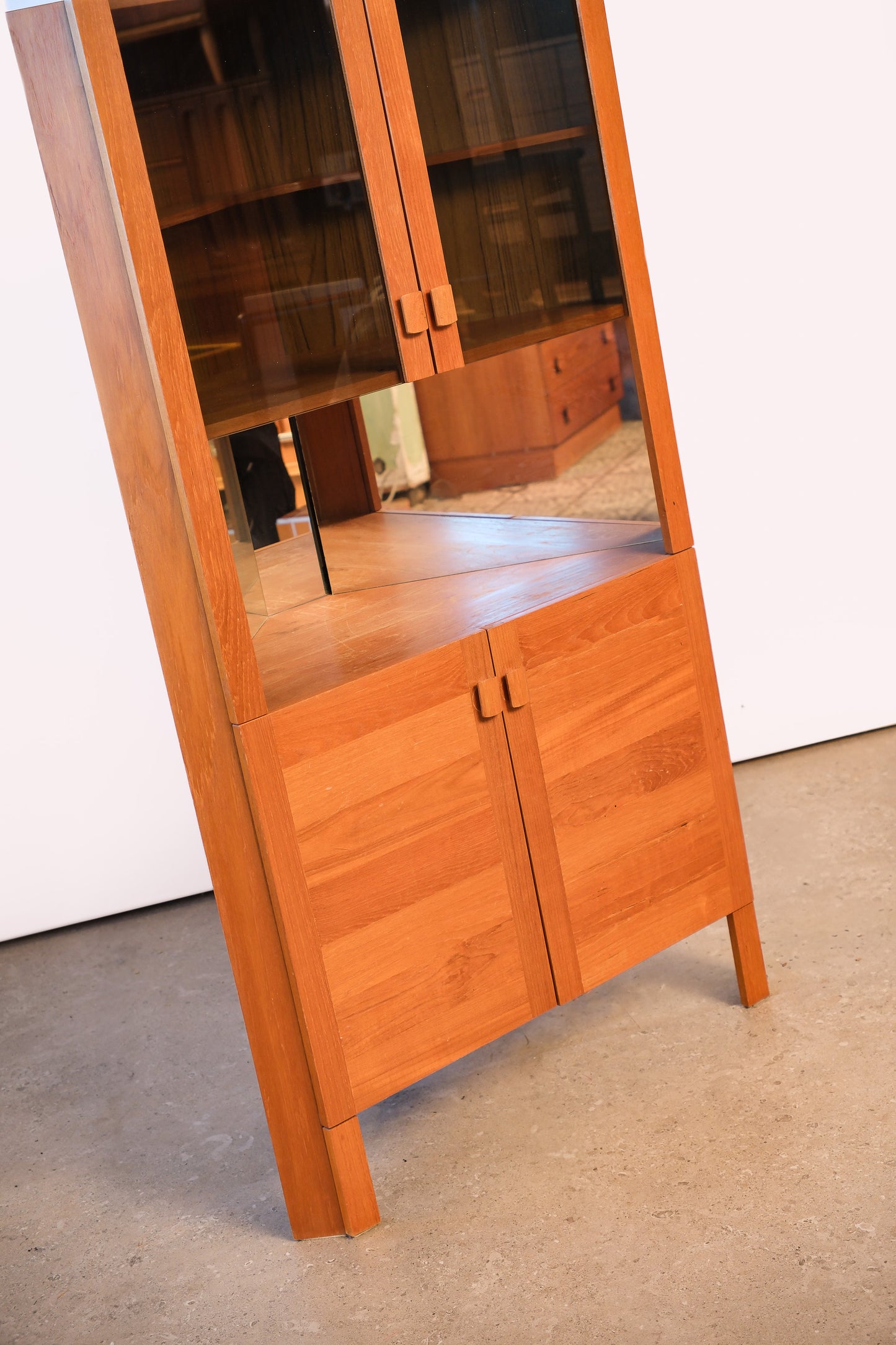 MCM Teak Corner Cabinet