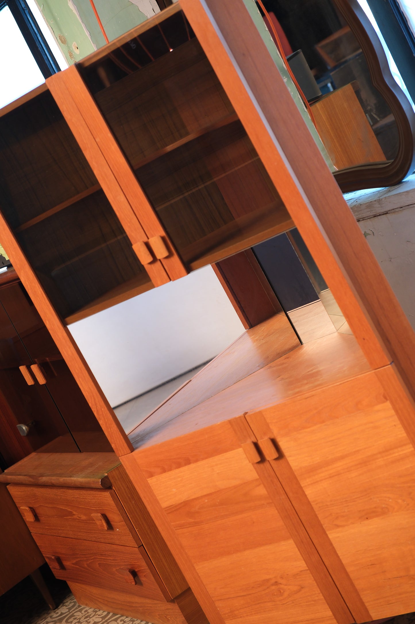 MCM Teak Corner Cabinet