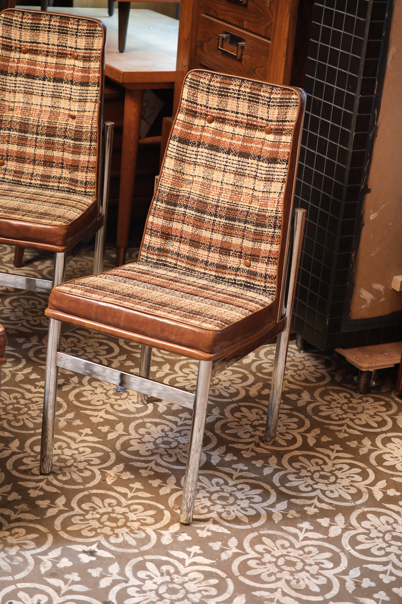 MCM Retro Chrome Chair Set