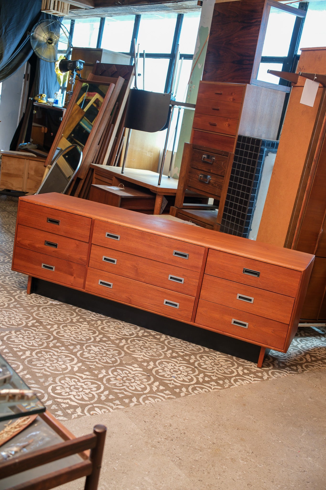 MCM Teak Black Base Contemporary Dresser