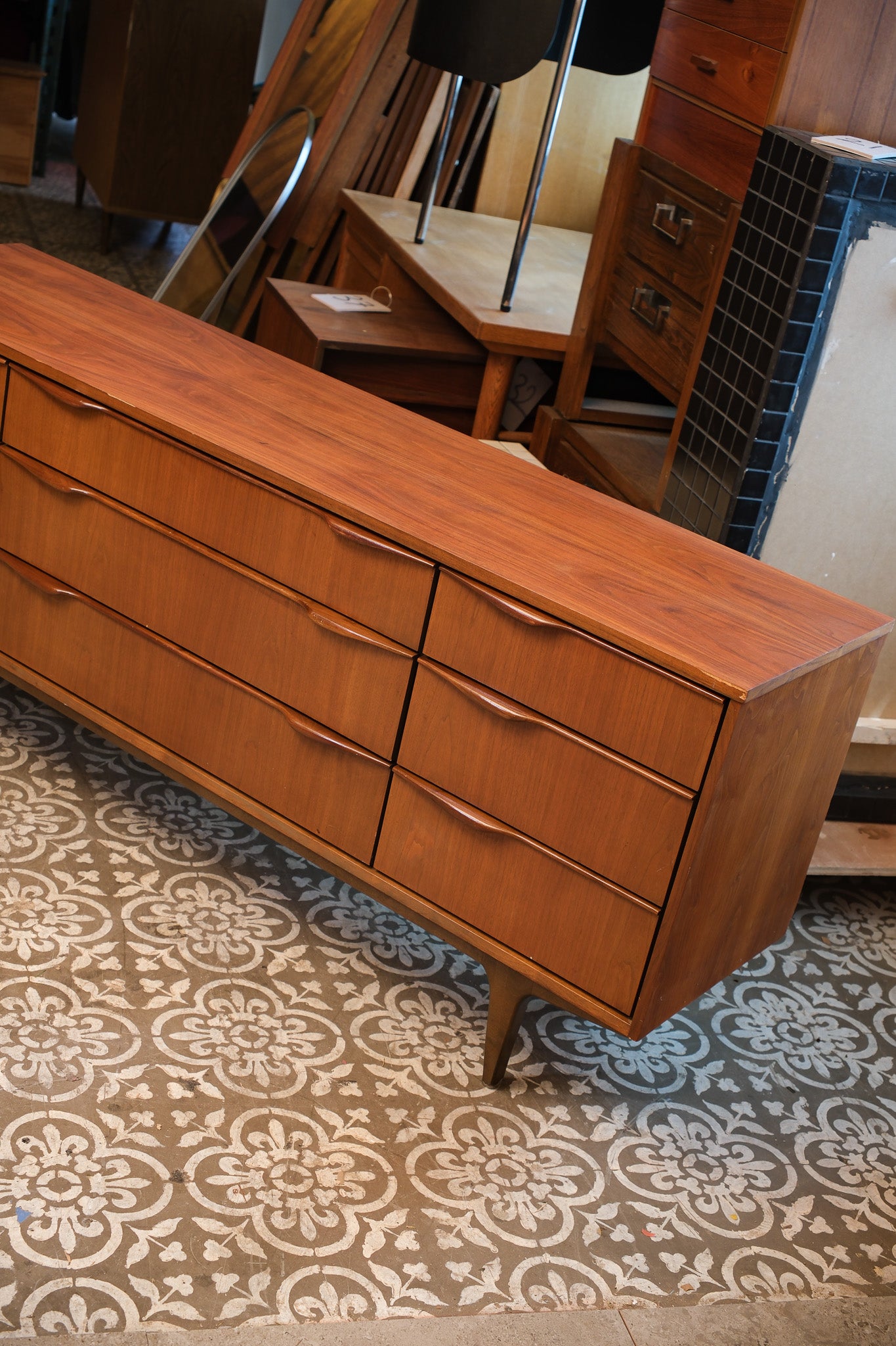 MCM Walnut Minimal Dresser