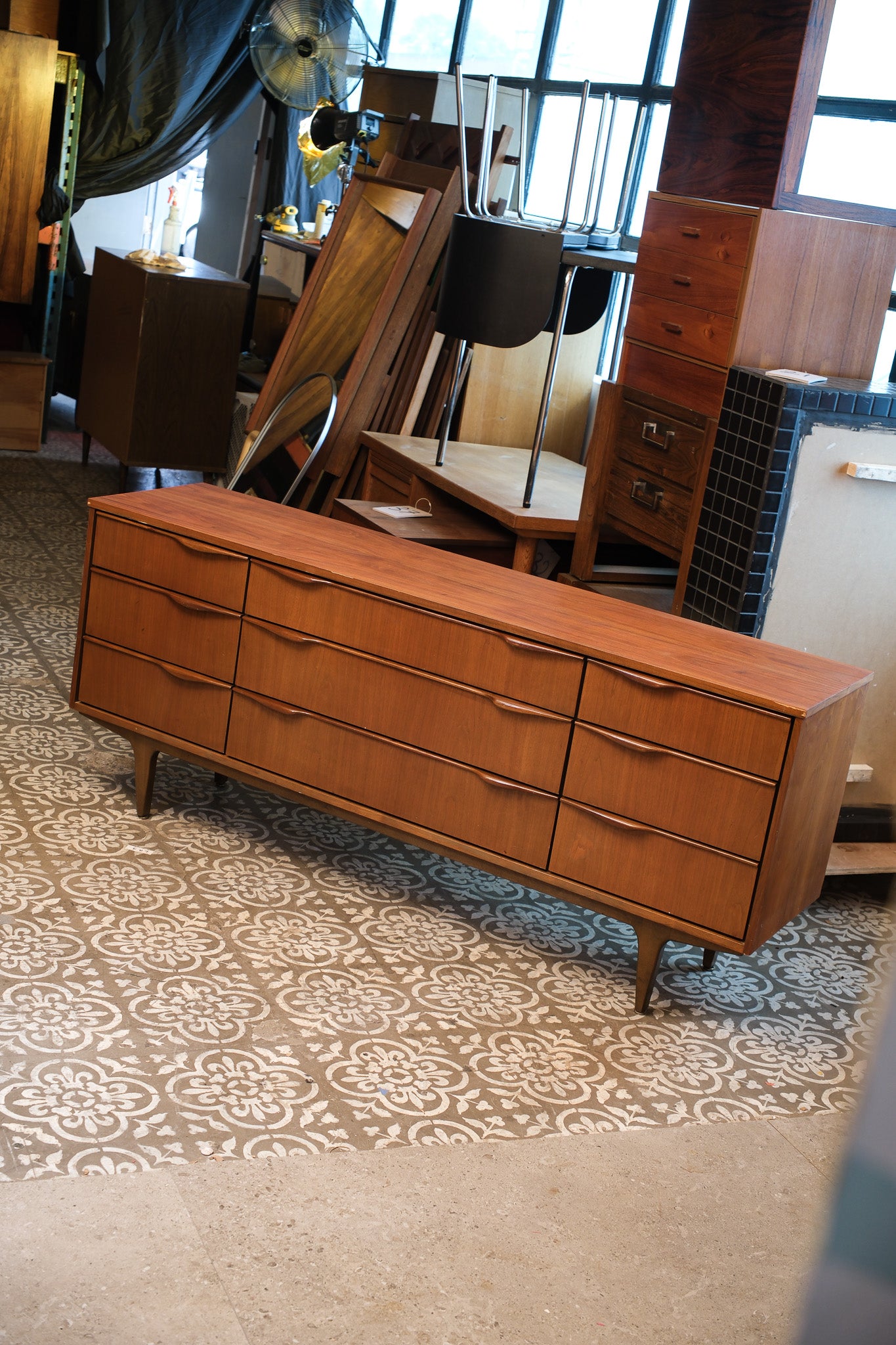 MCM Walnut Minimal Dresser