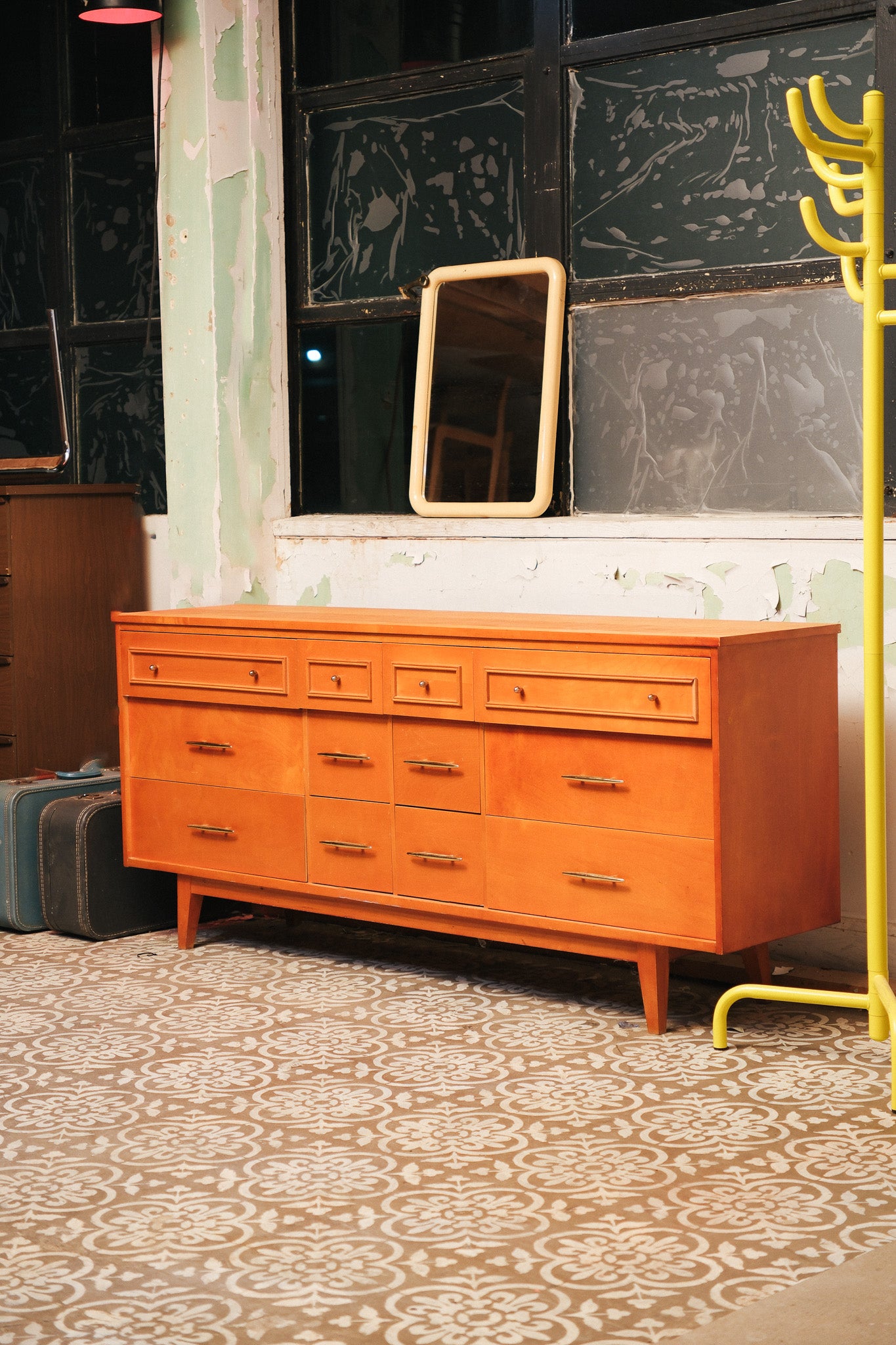 MCM Pine Wide Dresser