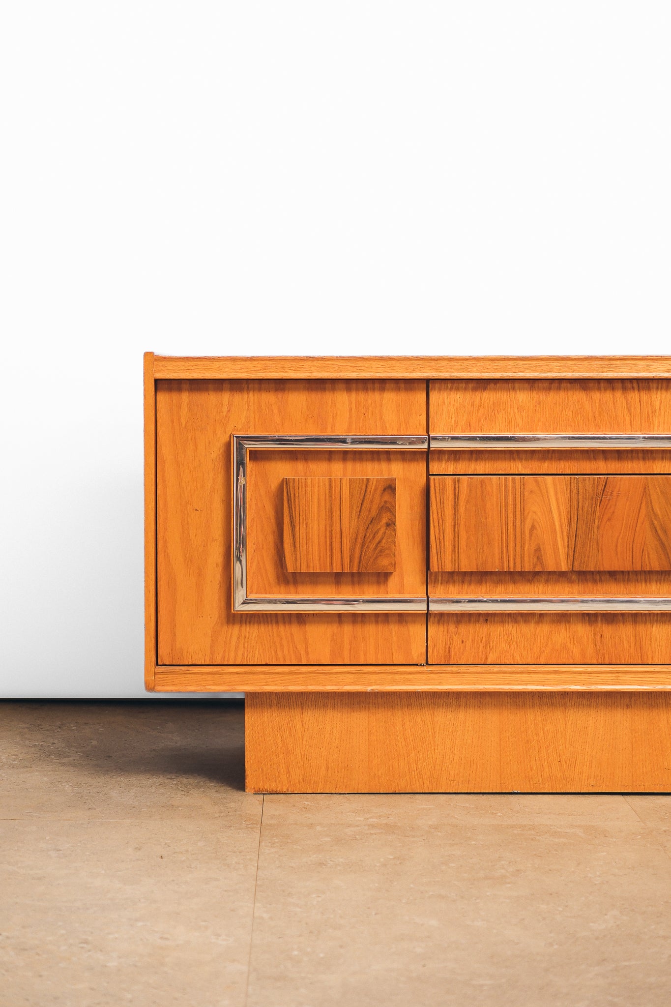 MCM Rosewood Chrome Credenza