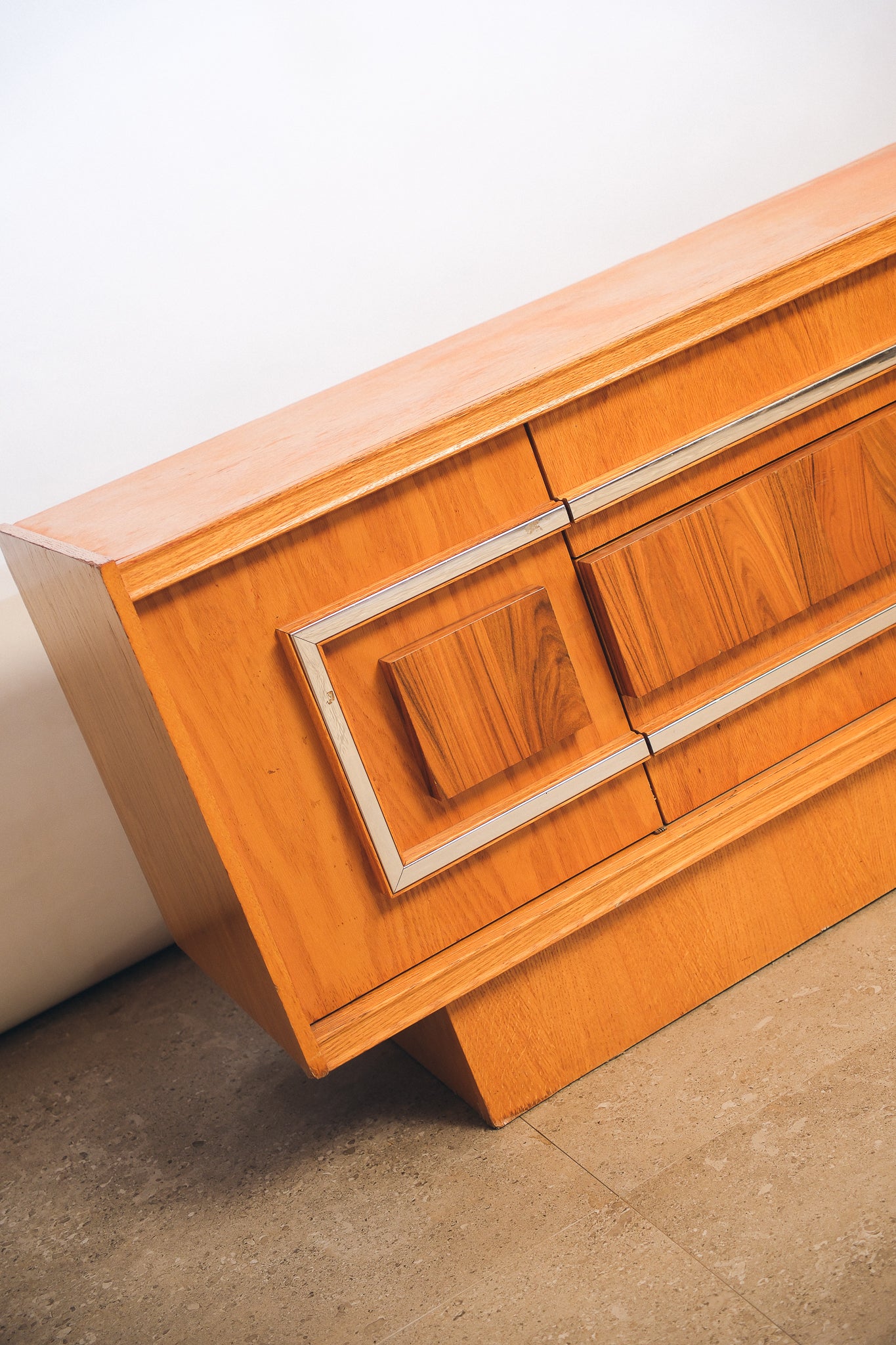 MCM Rosewood Chrome Credenza