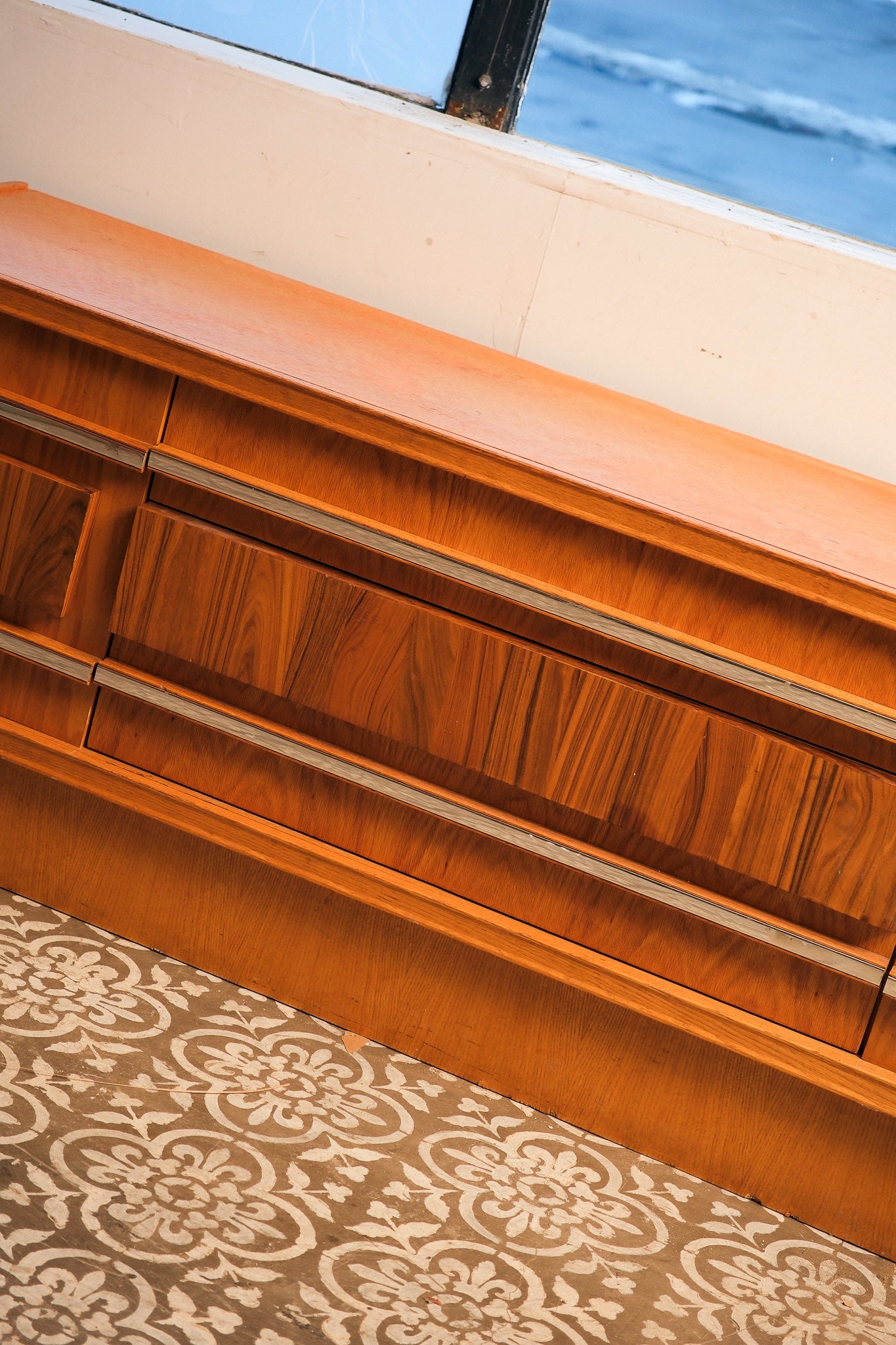 MCM Rosewood Chrome Credenza