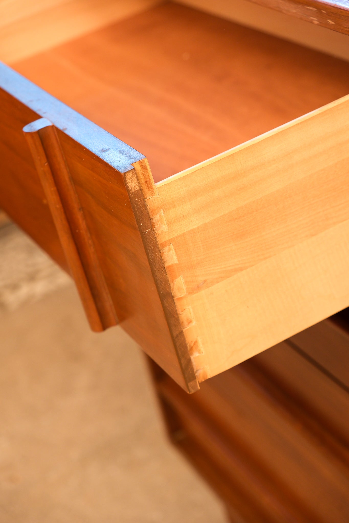 MCM Minimal Dark Walnut Tallboy Dresser
