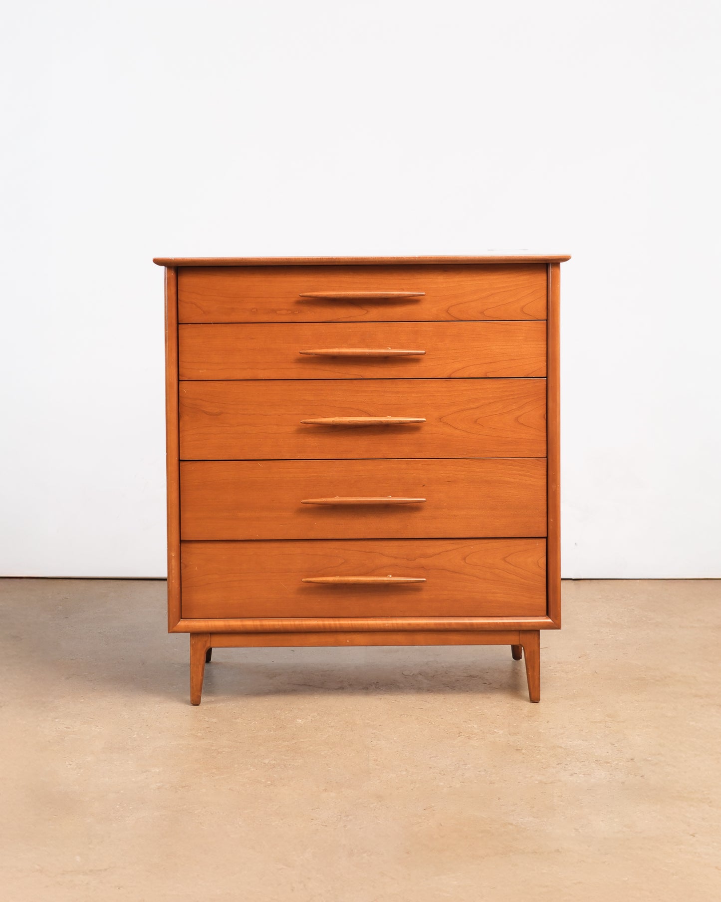MCM Cherry Tallboy Dresser By Gibbard