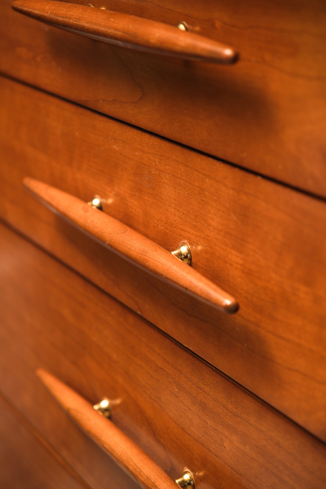 MCM Cherry Tallboy Dresser By Gibbard