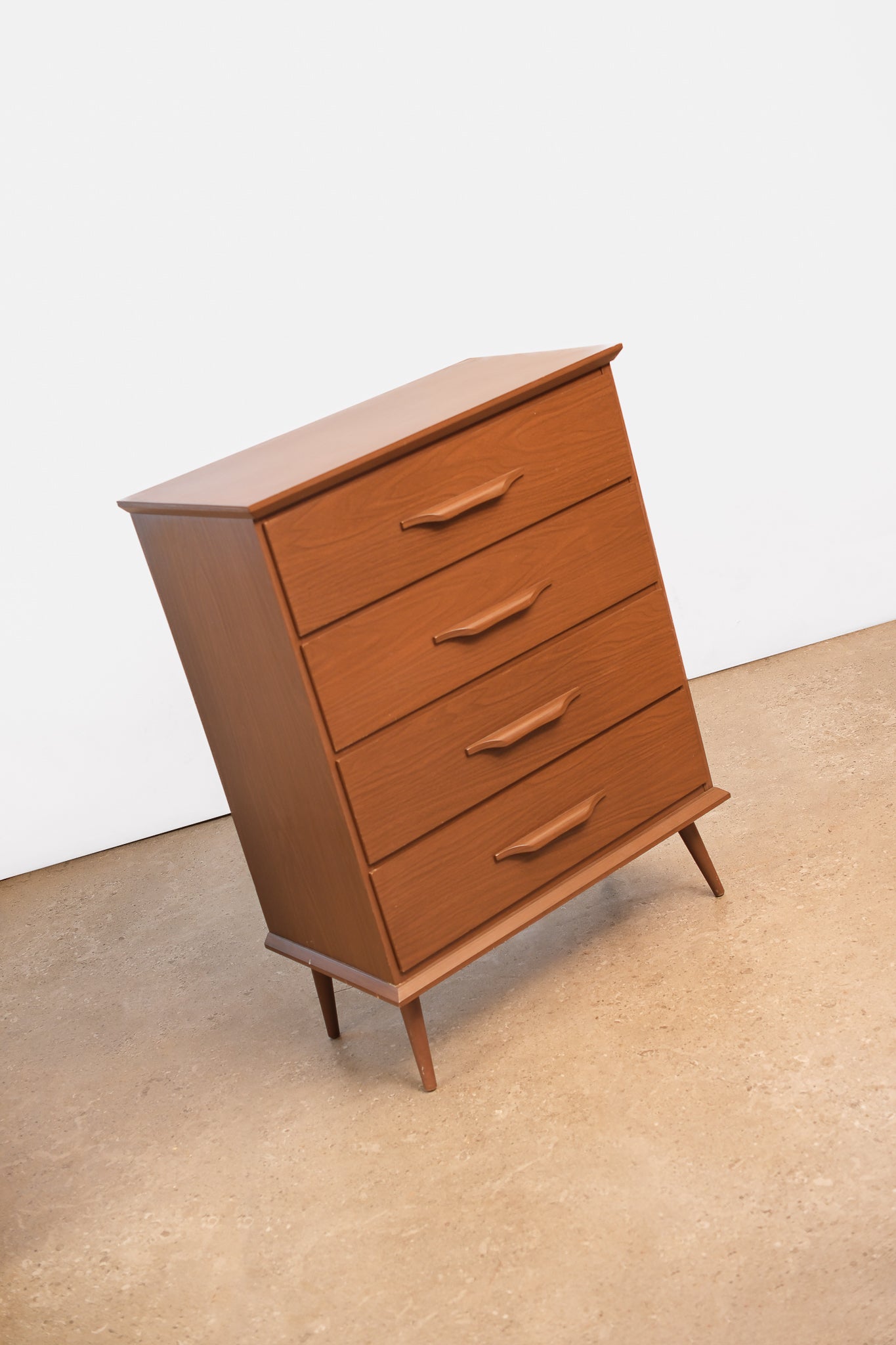 MCM Walnut Tallboy Dresser