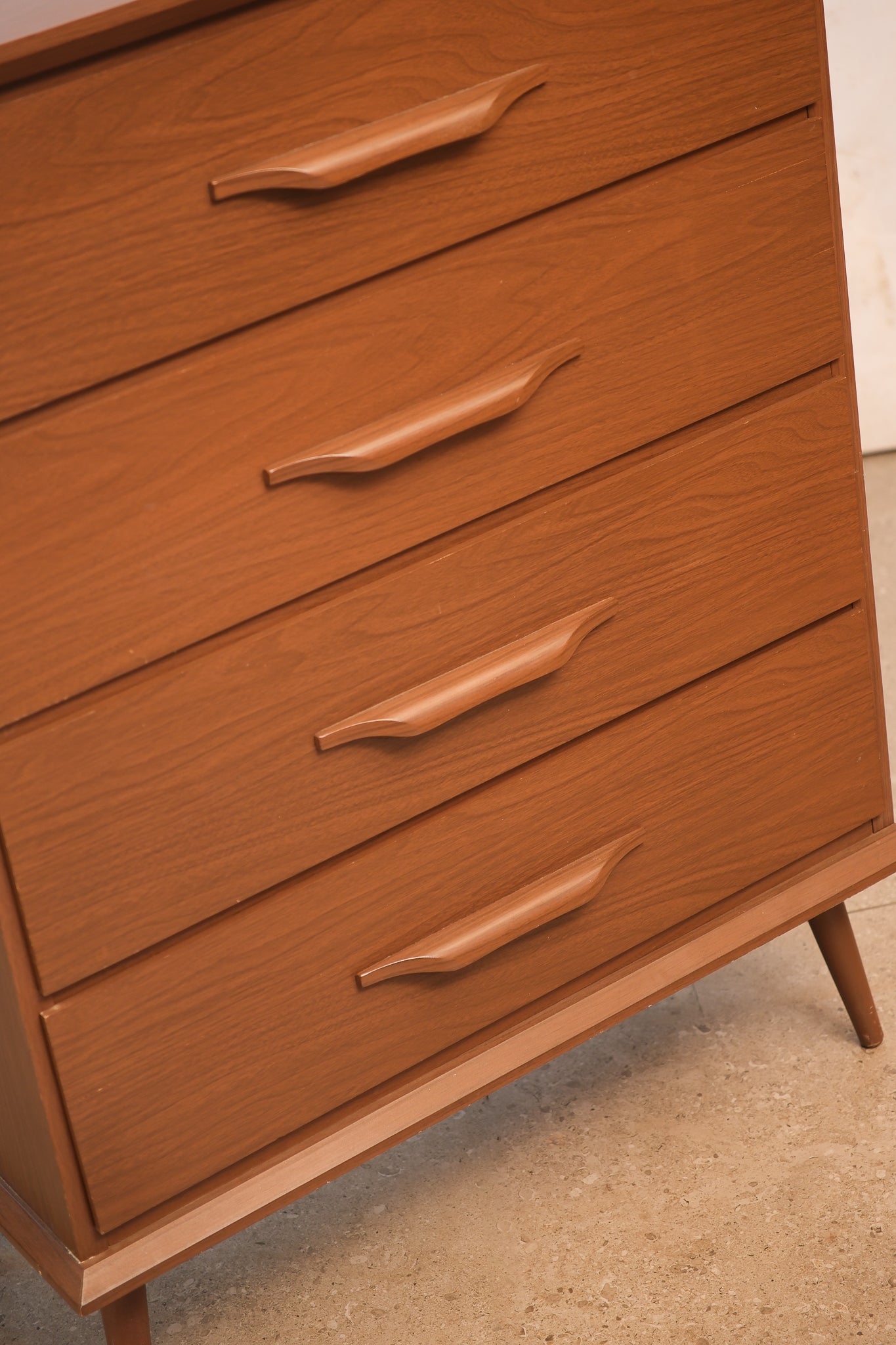 MCM Walnut Tallboy Dresser