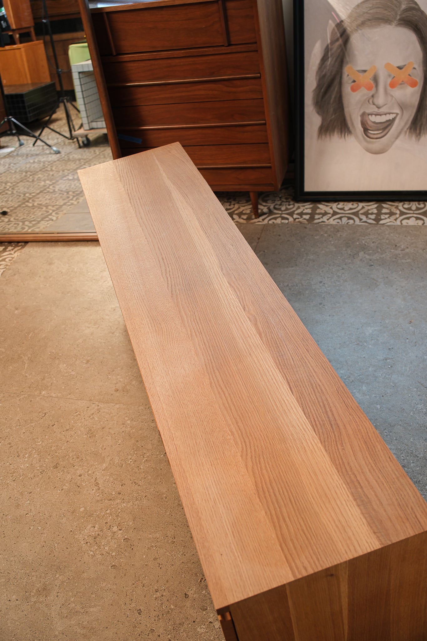 MCM Solid Oak Credenza