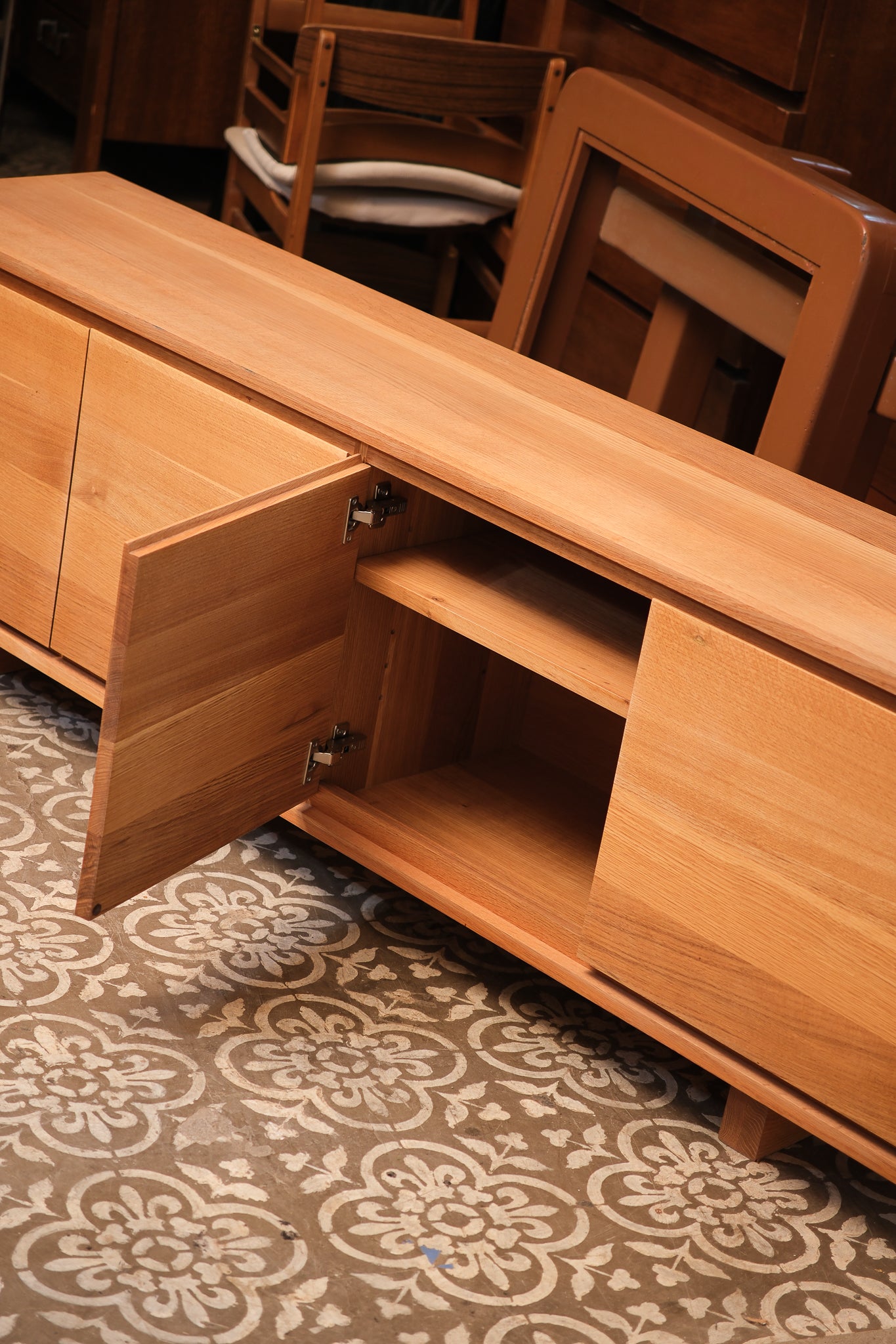 MCM Solid Oak Credenza