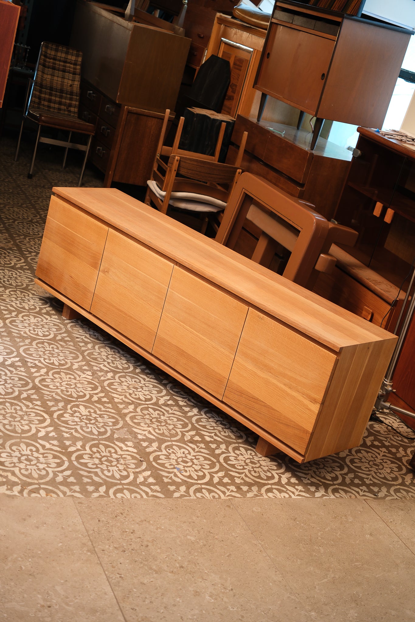 MCM Solid Oak Credenza