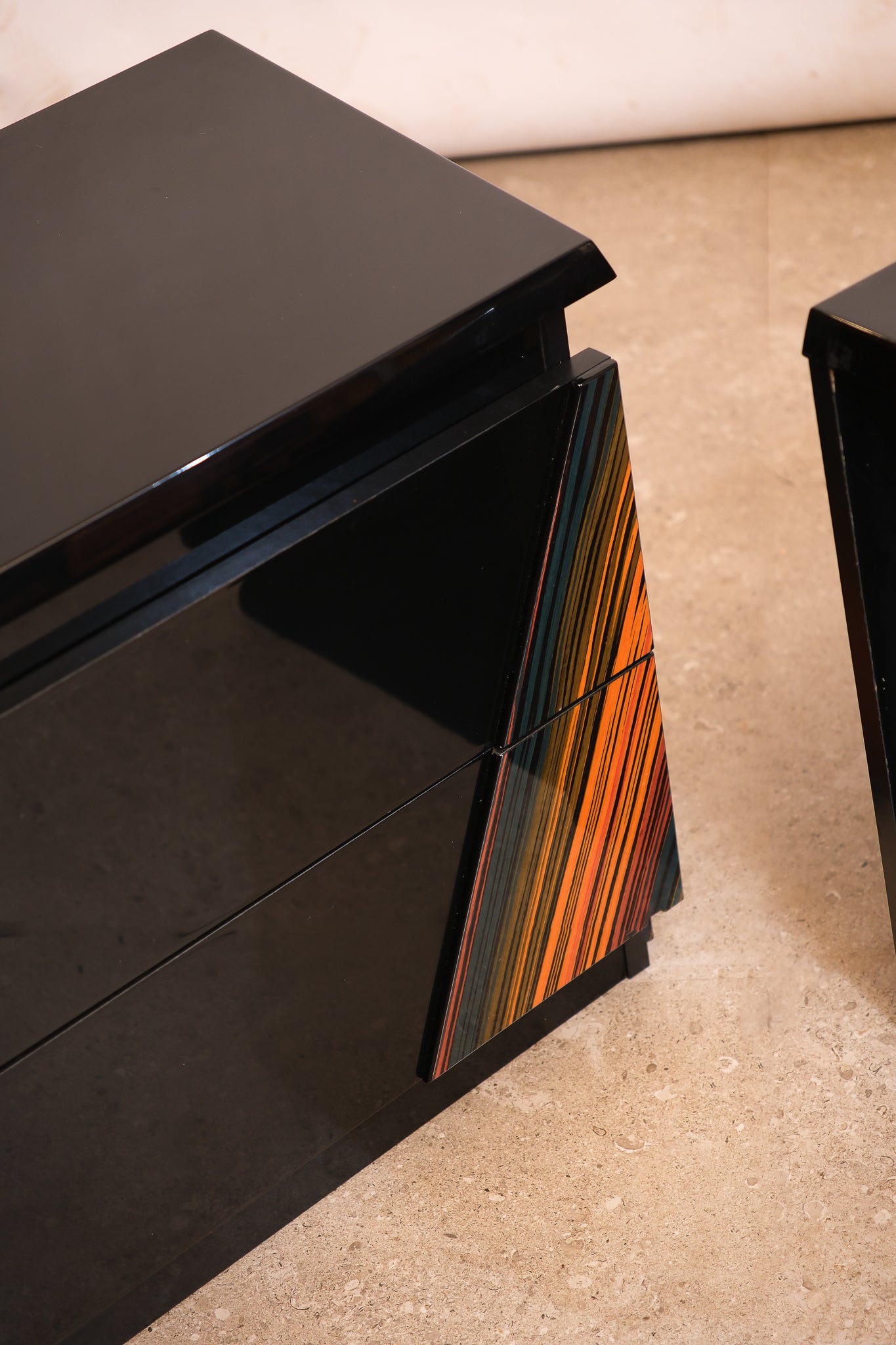 MCM Black Italian Nightstands