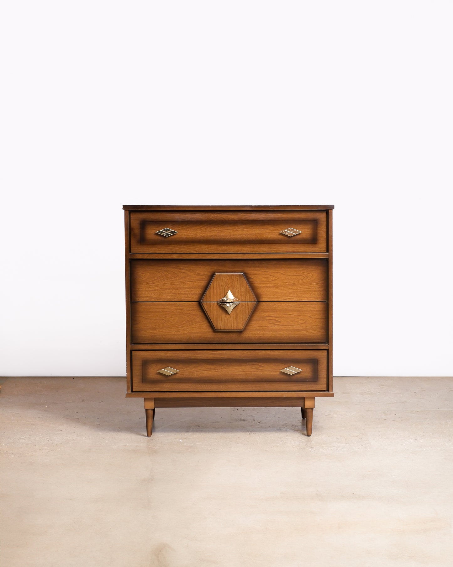 MCM Dark Walnut Contemporary Tallboy Dresser