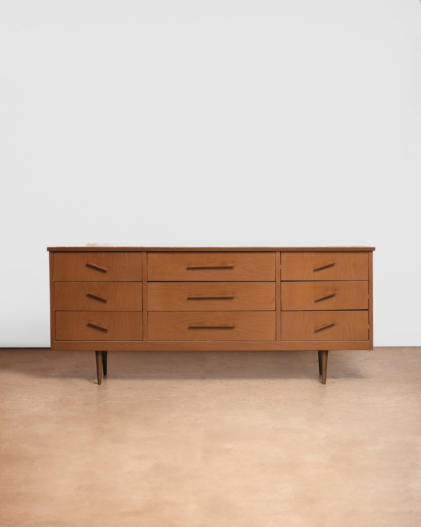 MCM Walnut Wide Modern Dresser