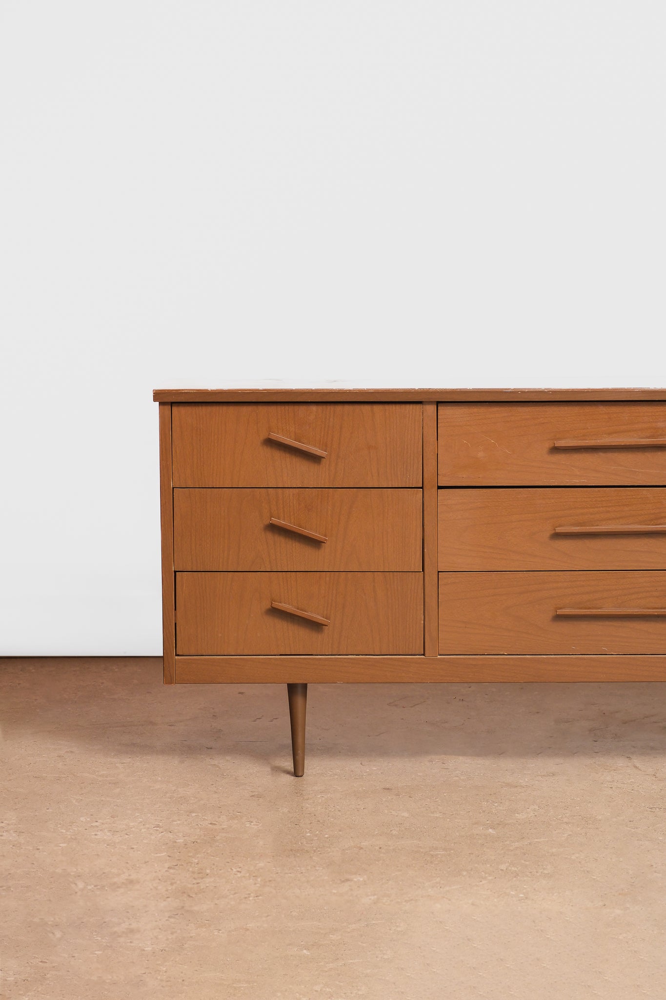 MCM Walnut Wide Modern Dresser