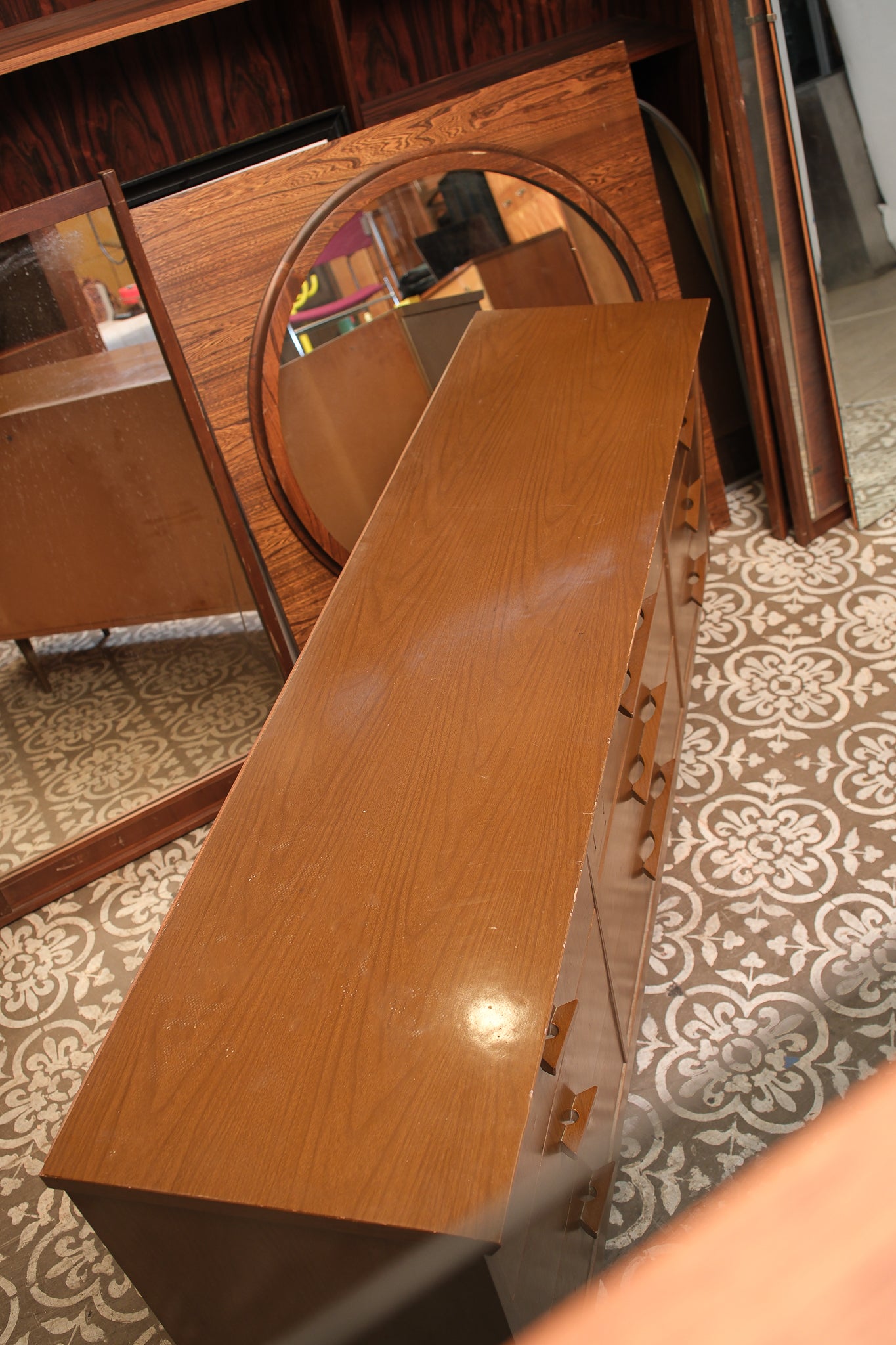 MCM Walnut Wide Modern Dresser