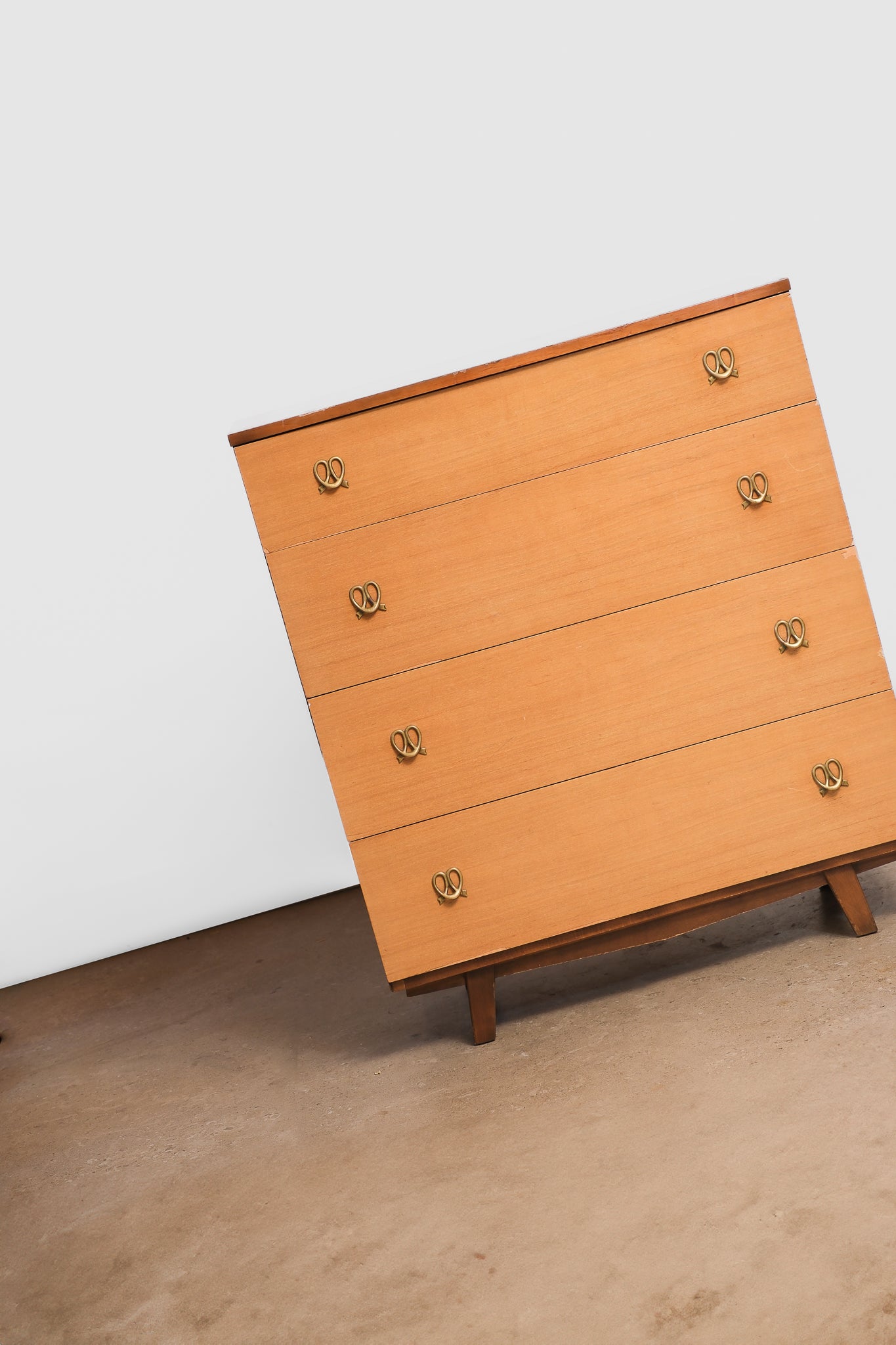 MCM Maple Tallboy Dresser