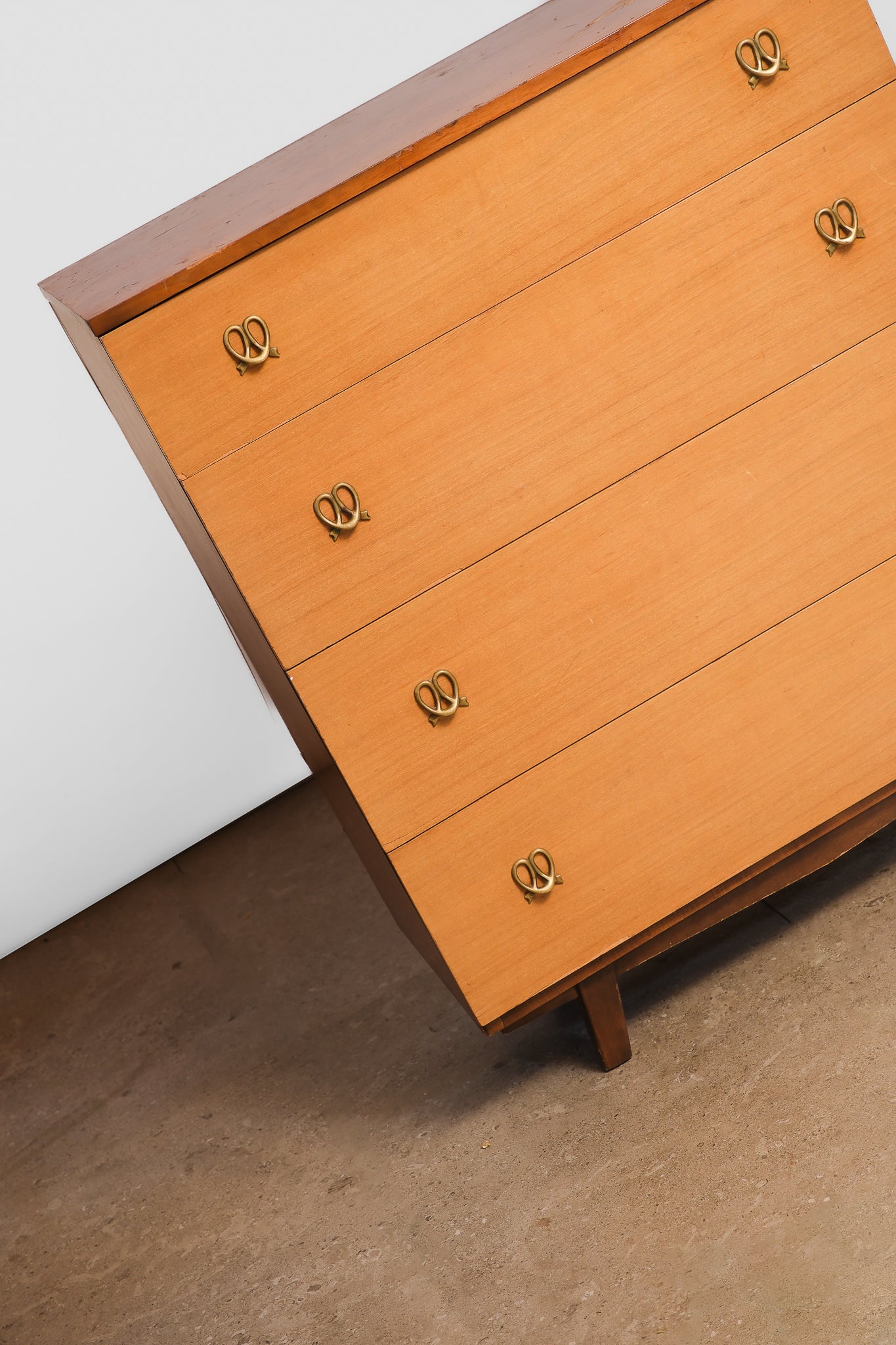 MCM Maple Tallboy Dresser