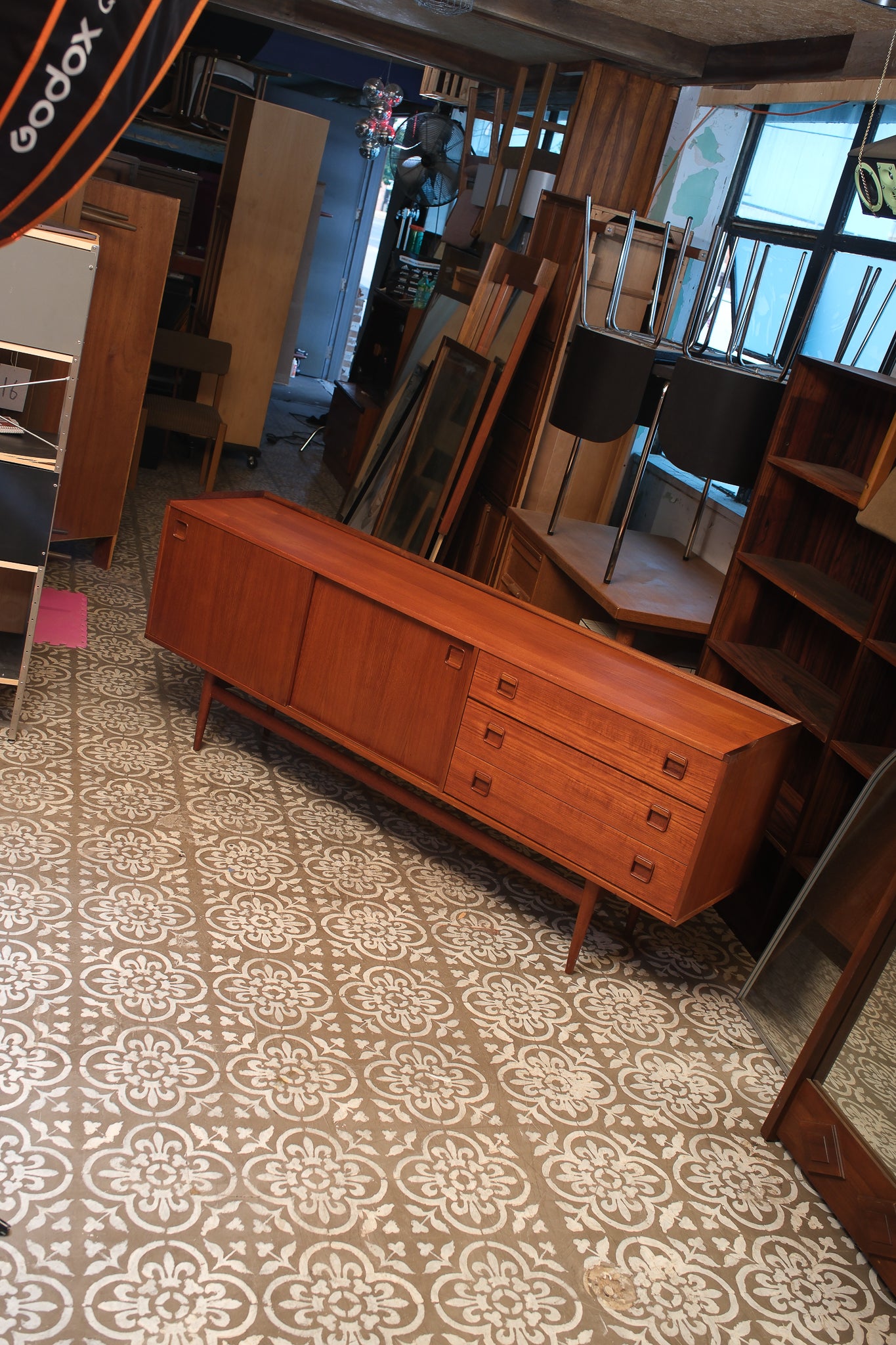 MCM Rare Teak Credenza By Fristho