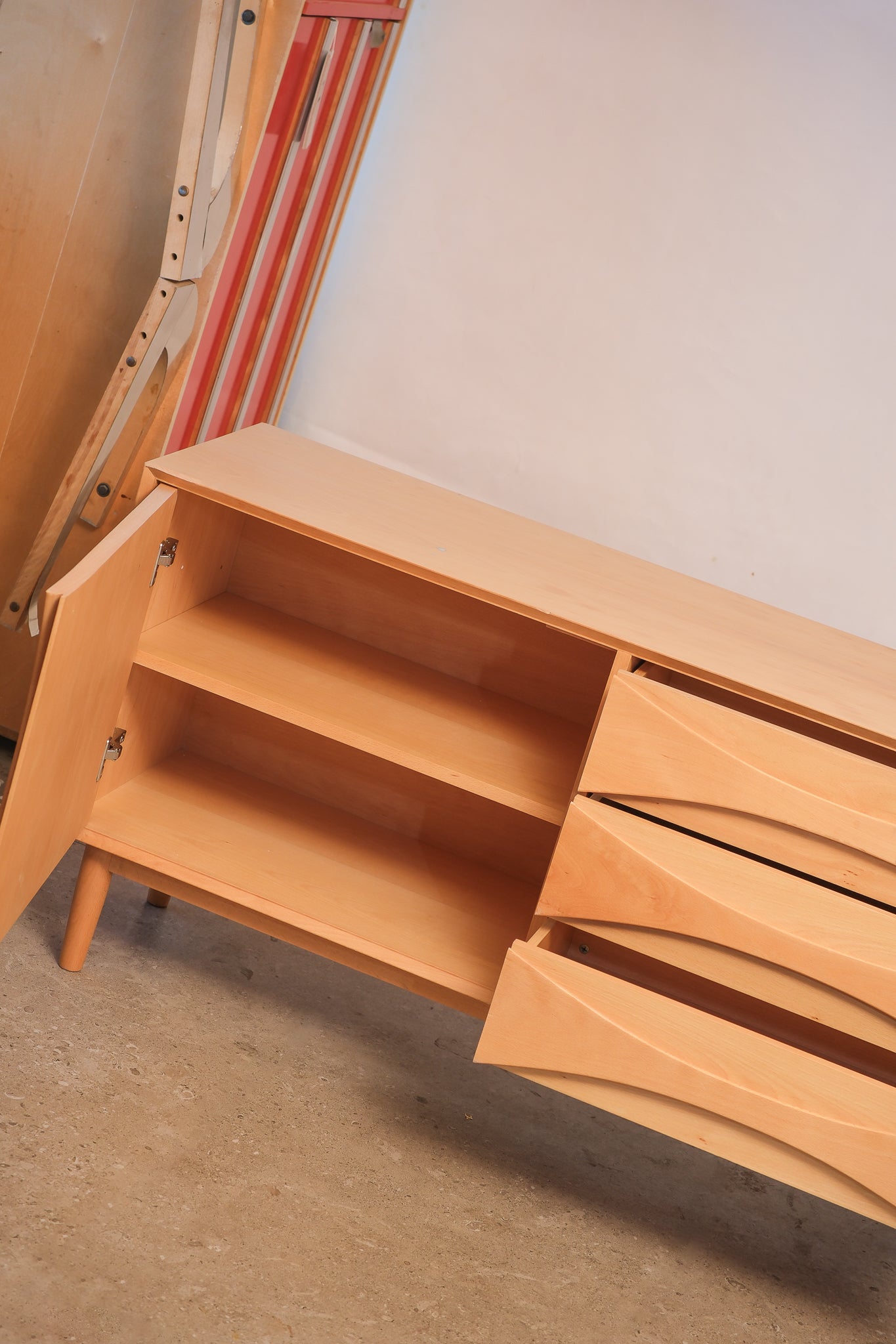 Solid Oak Credenza / Buffet By Edimass