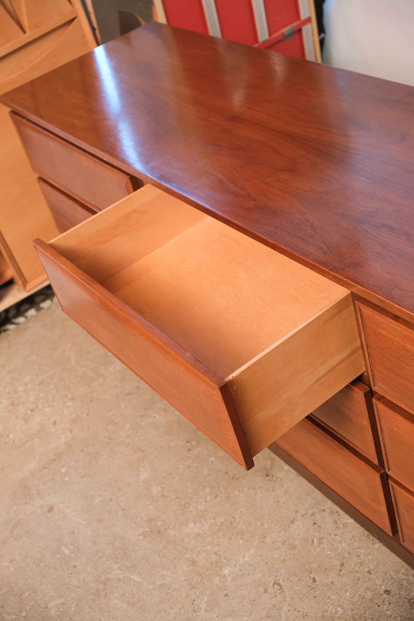 MCM Walnut Wide Dresser By HPL