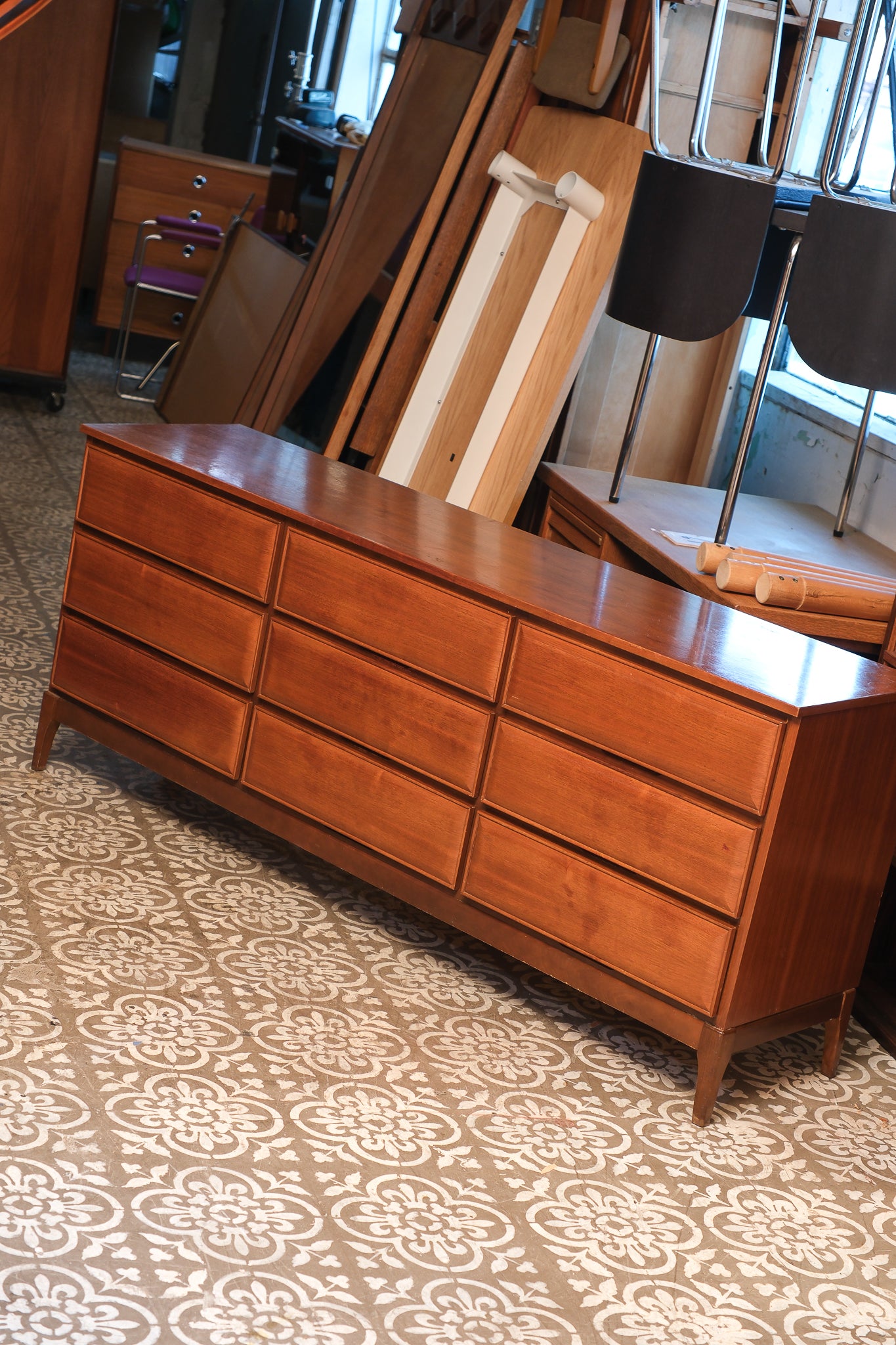 MCM Walnut Wide Dresser By HPL