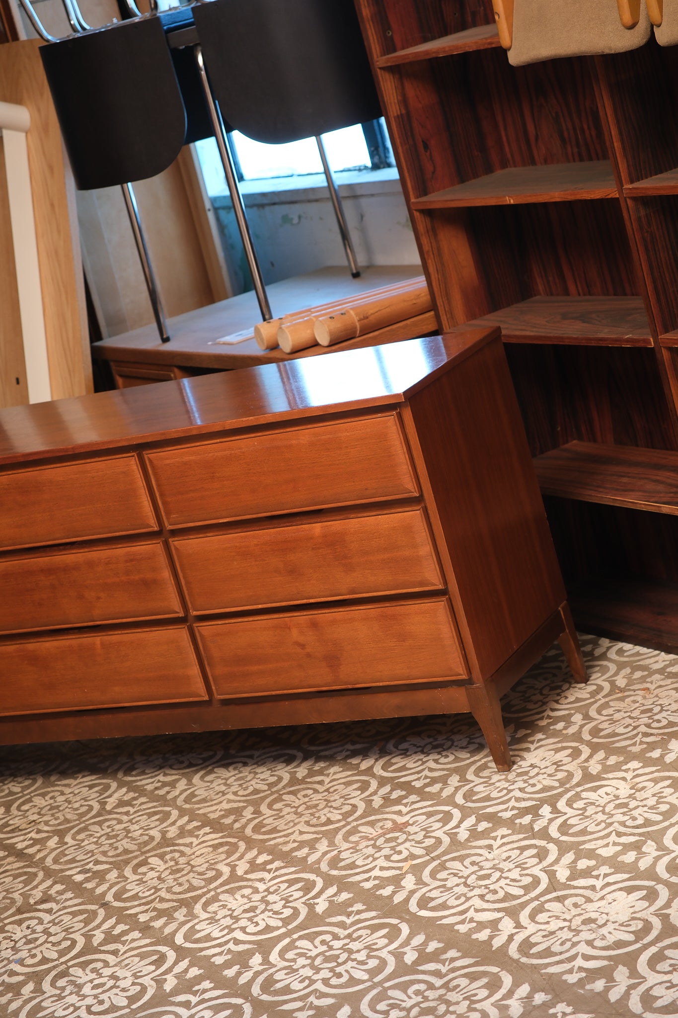 MCM Walnut Wide Dresser By HPL