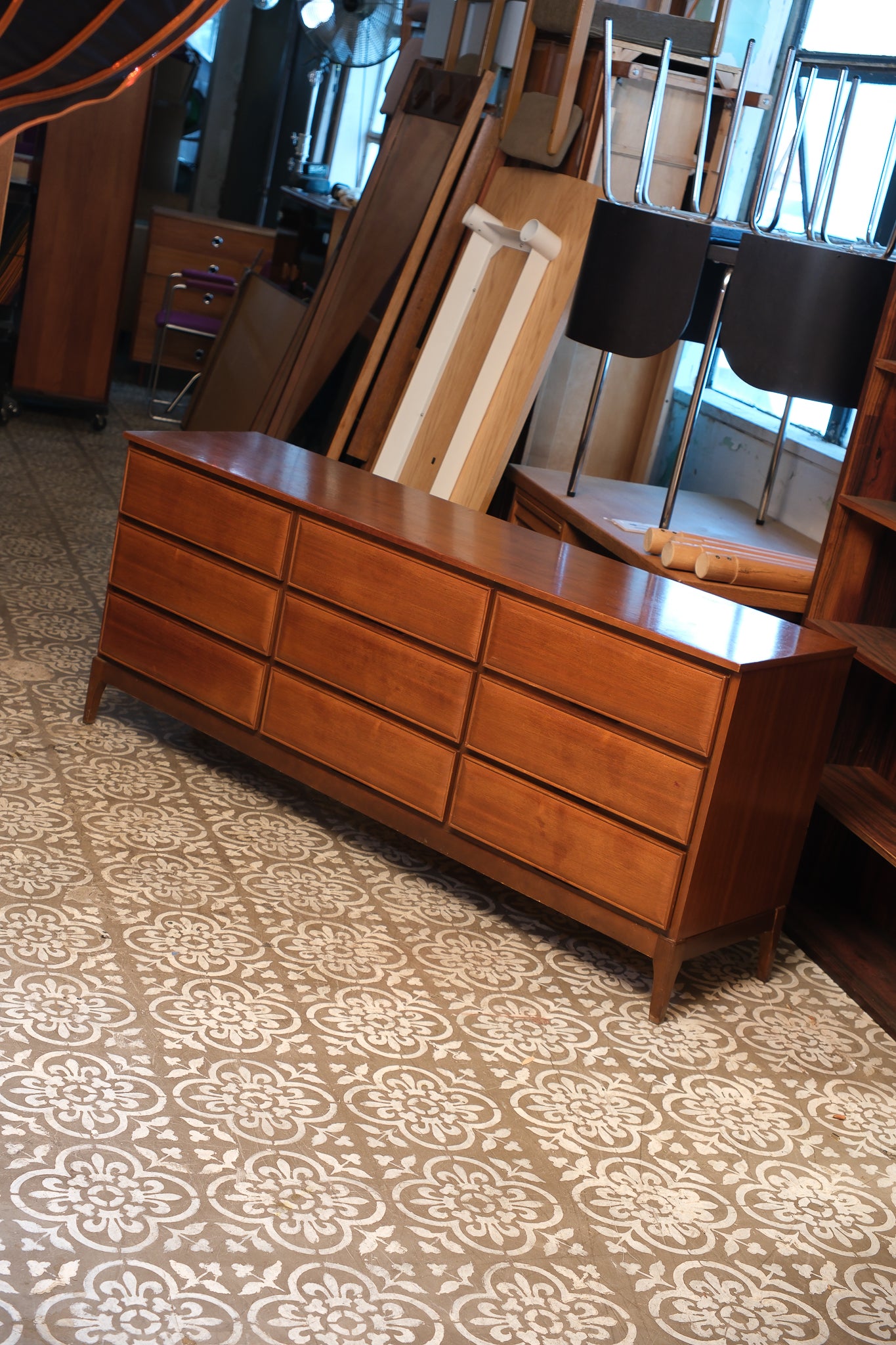 MCM Walnut Wide Dresser By HPL