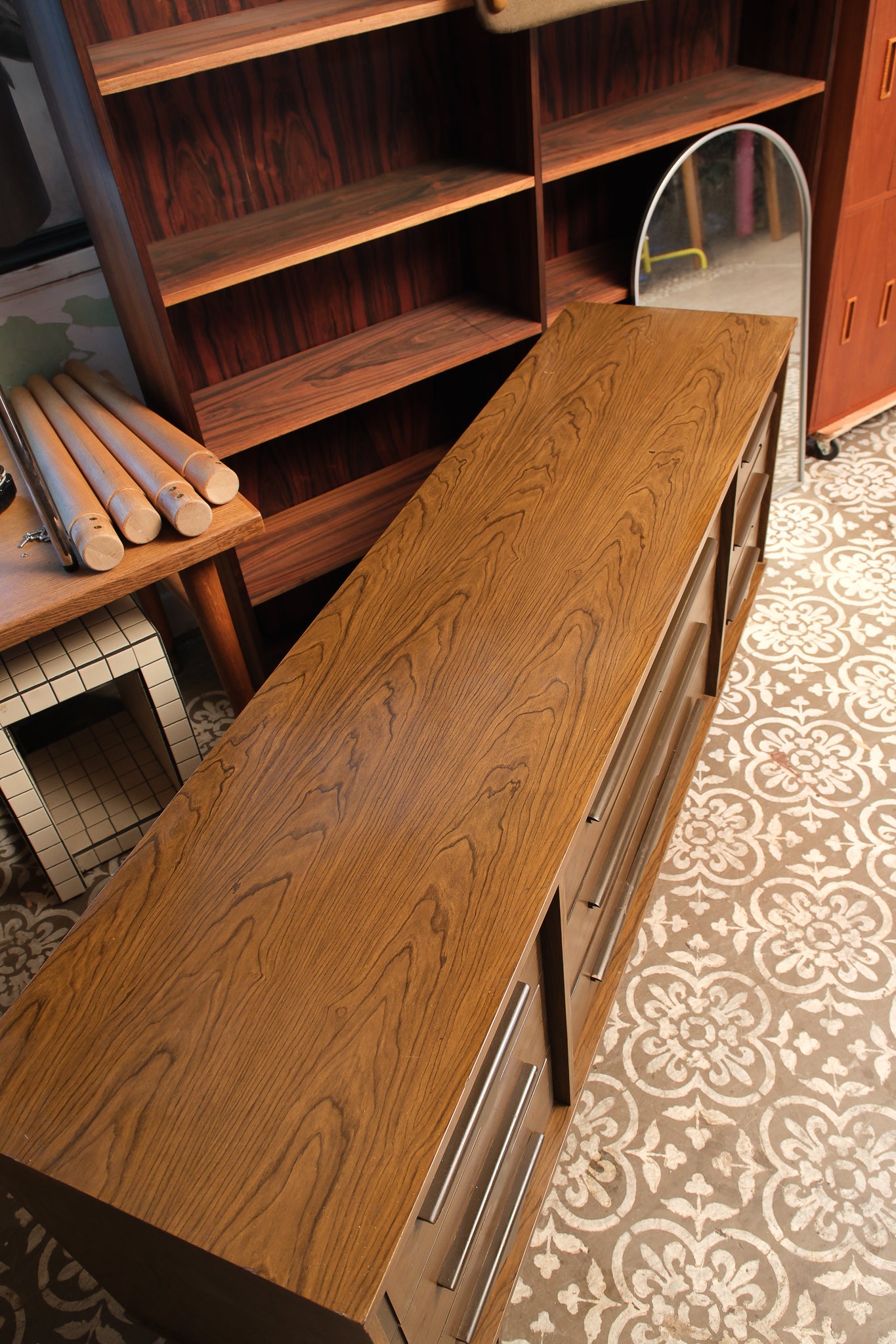 MCM Dark Walnut Wide Dresser