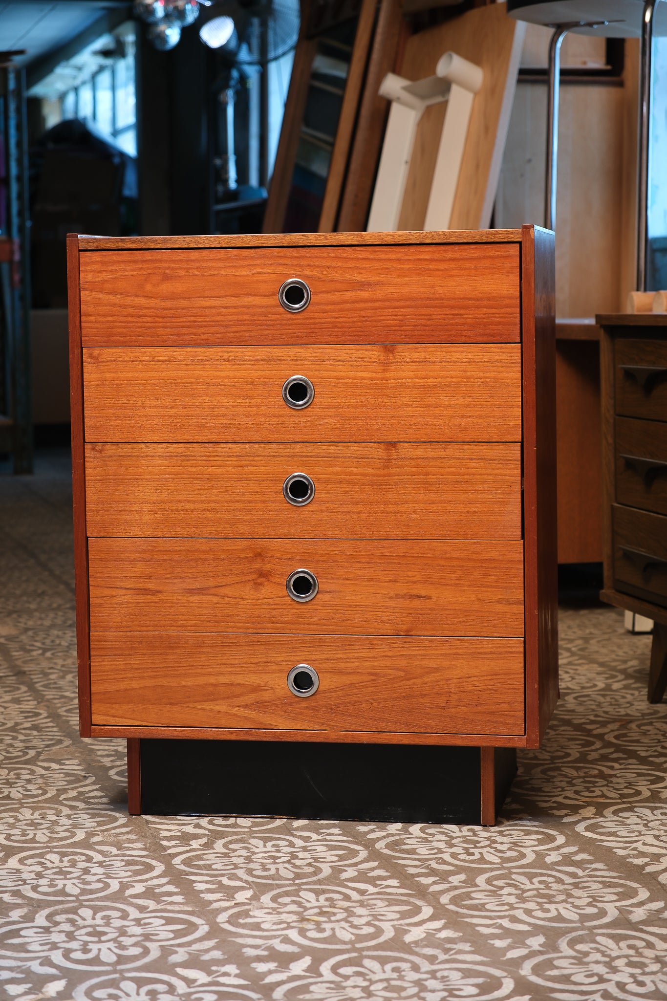 MCM Teak Tallboy Dresser By Rs Associates