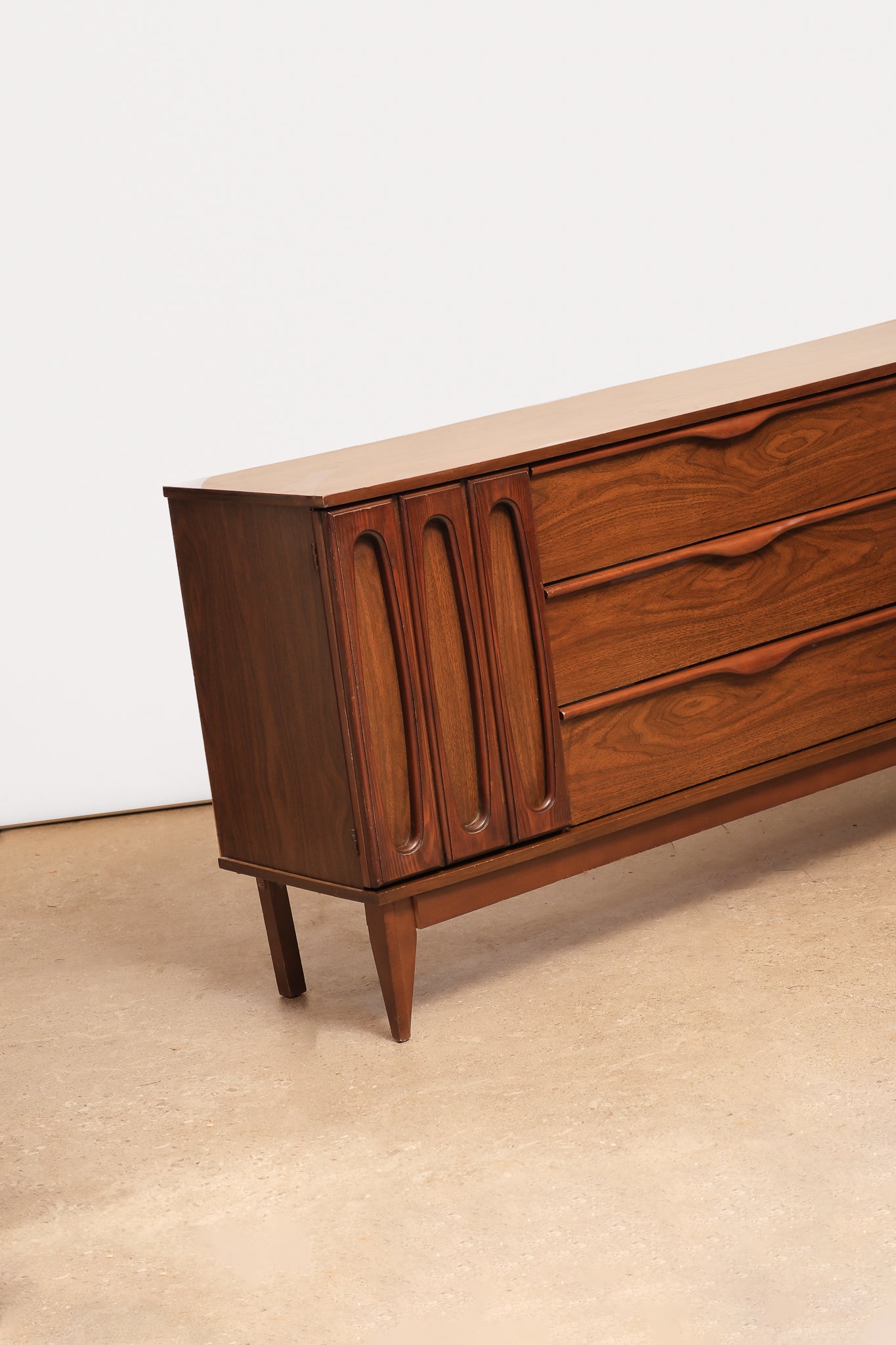 MCM Dark Walnut Dresser / Credenza By Viscol