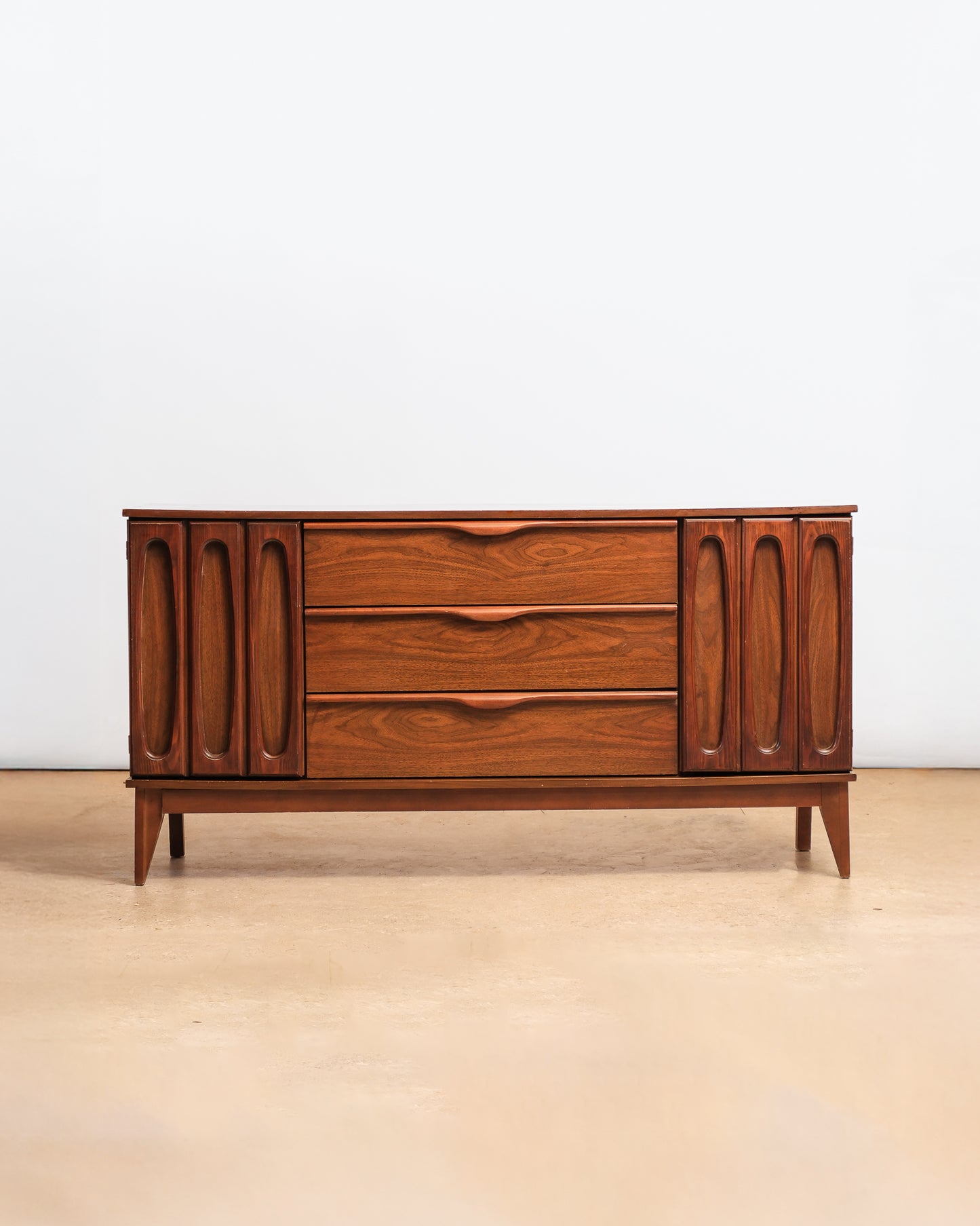 MCM Dark Walnut Dresser / Credenza By Viscol