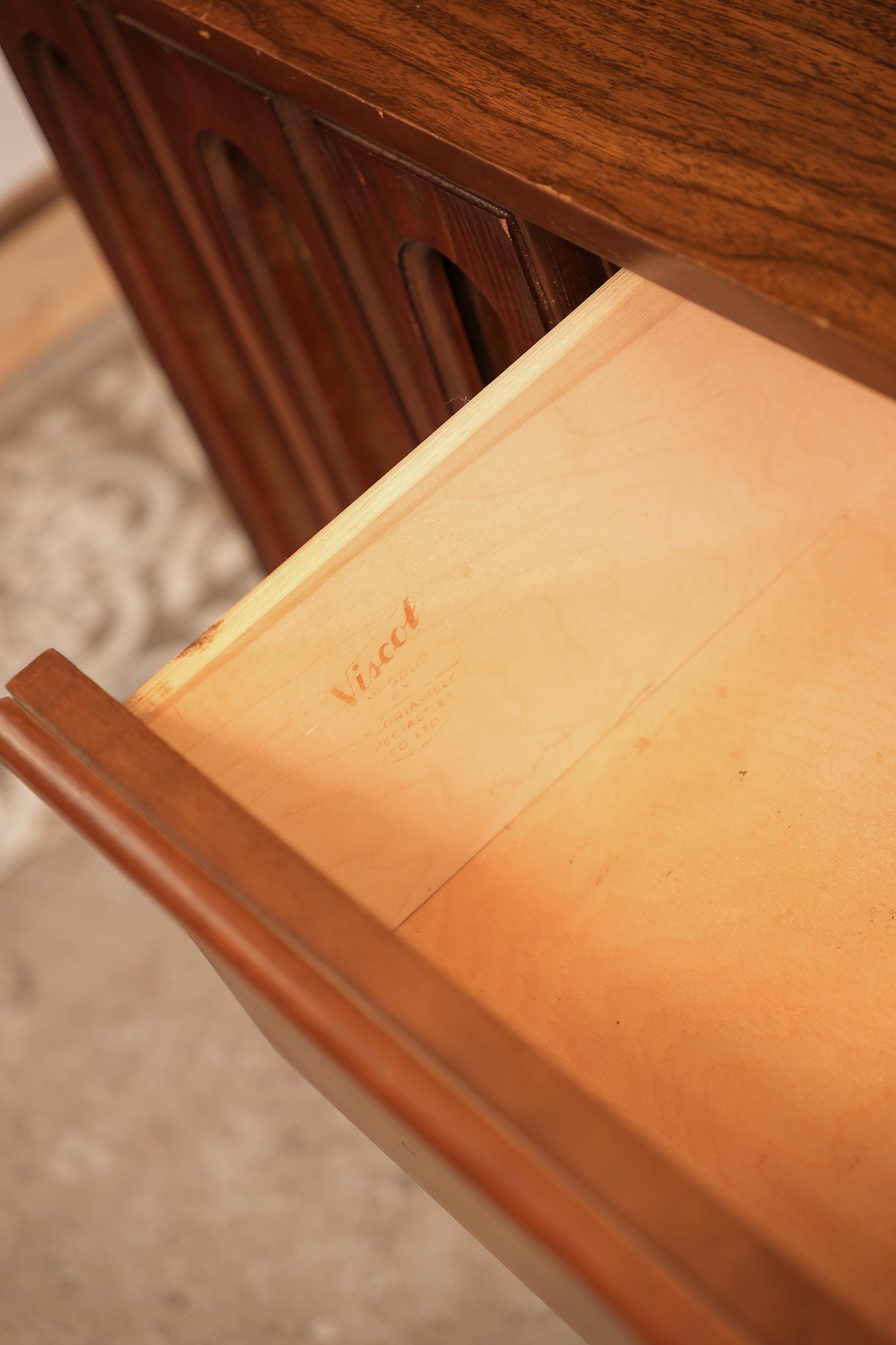 MCM Dark Walnut Dresser / Credenza By Viscol