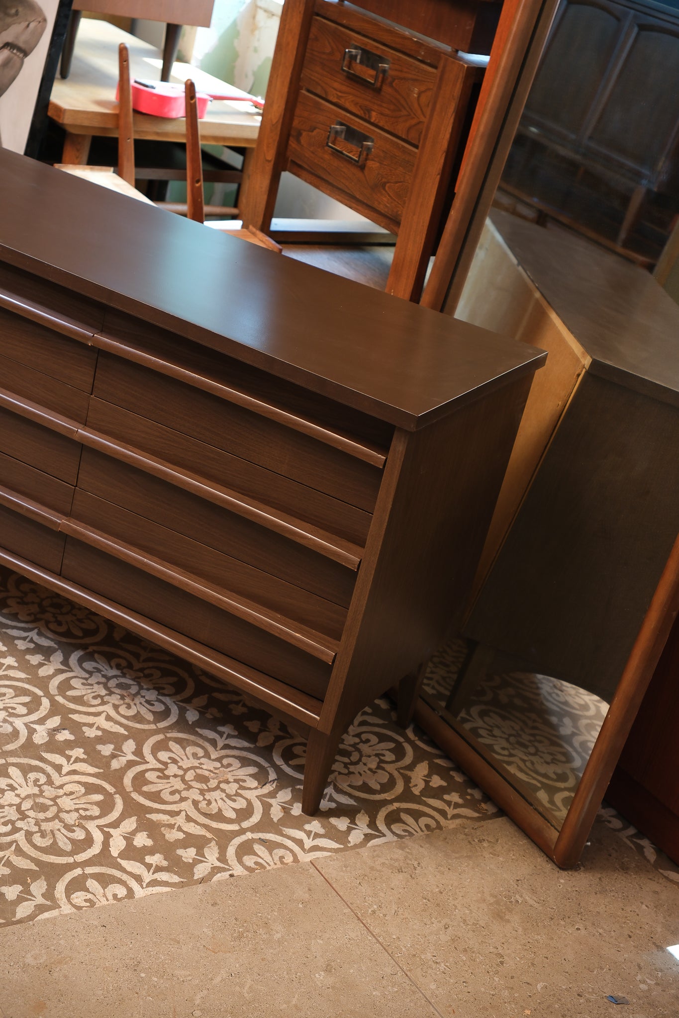 MCM Dark Walnut Wide Dresser by HPL