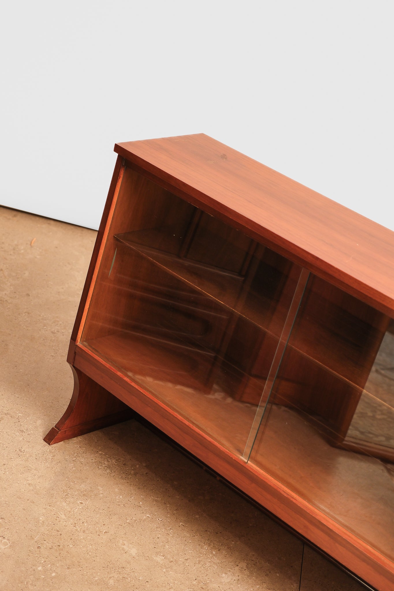 MCM Walnut Glass Cabinet By Knetchel