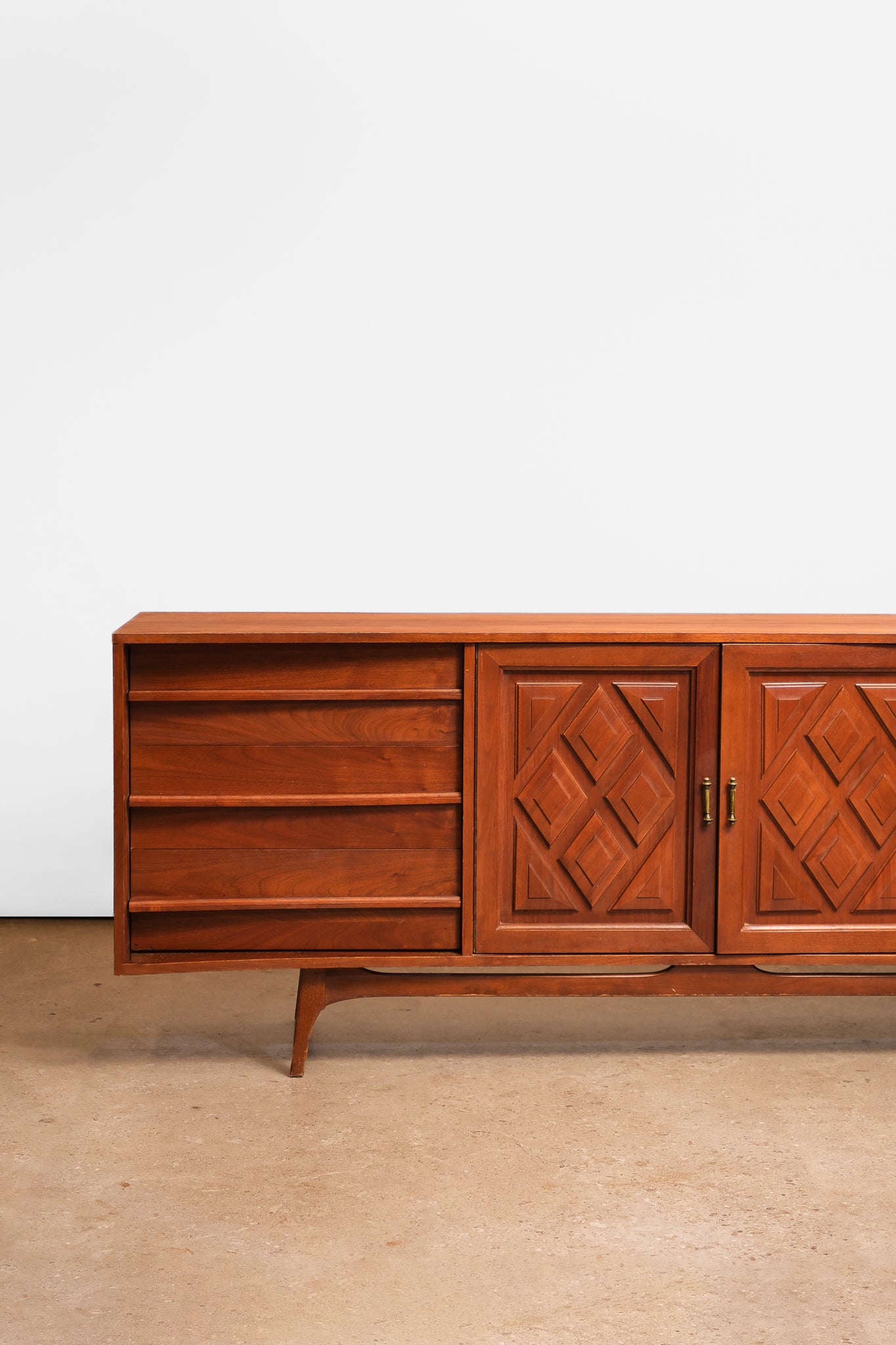 MCM Walnut Contemporary Wide Dresser