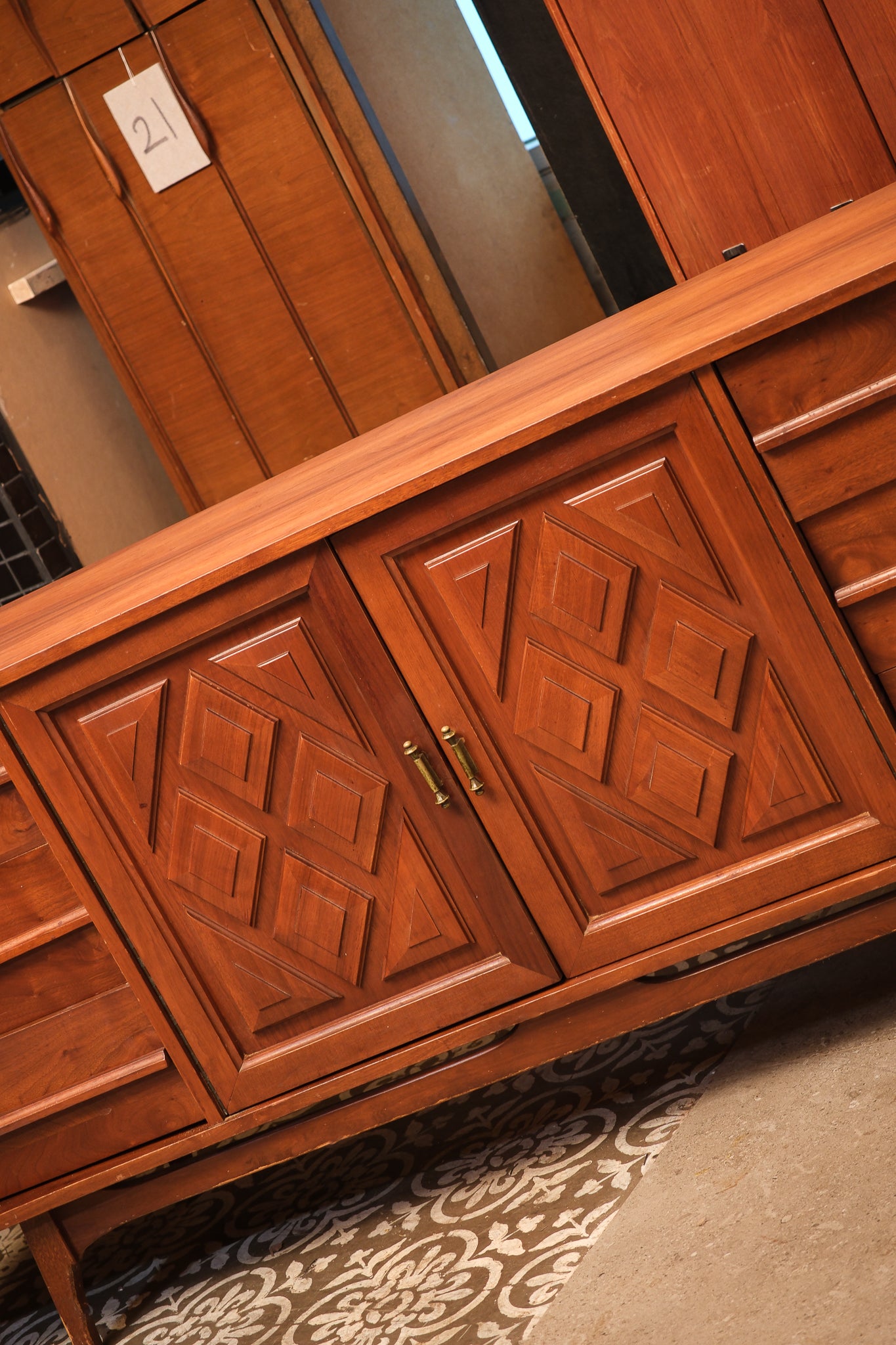MCM Walnut Contemporary Wide Dresser