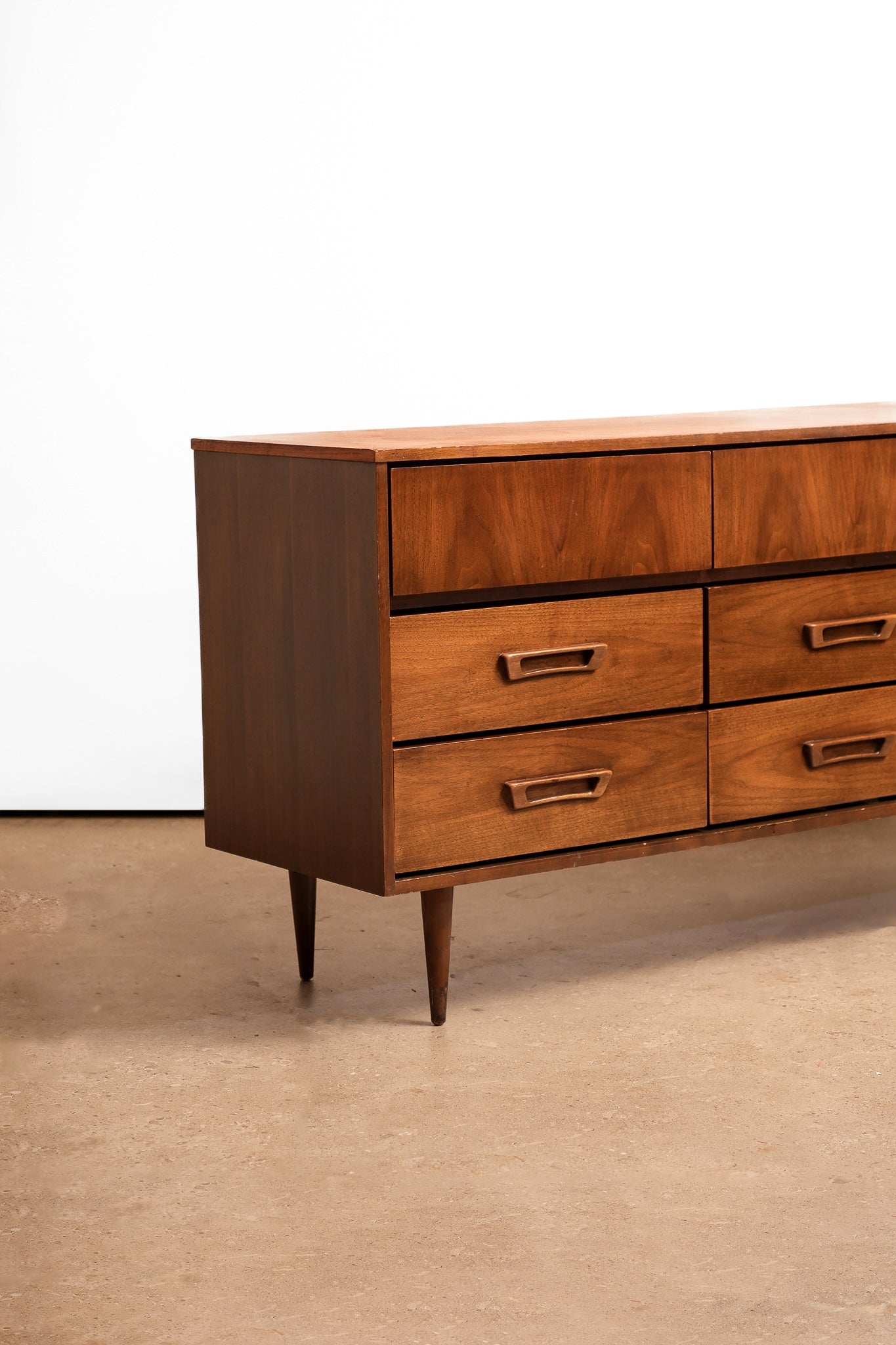 MCM Dark Walnut Dresser By VIC ART
