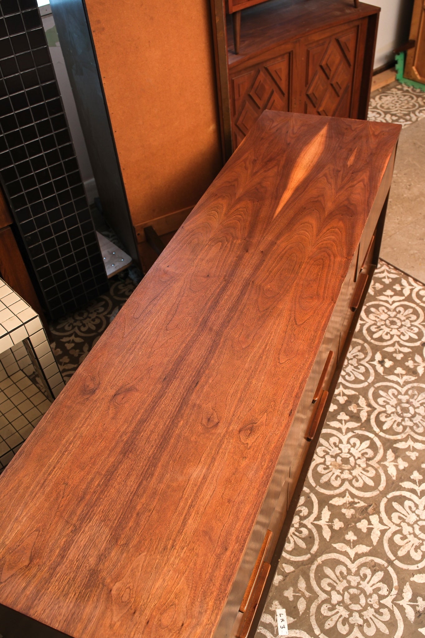 MCM Dark Walnut Dresser By VIC ART