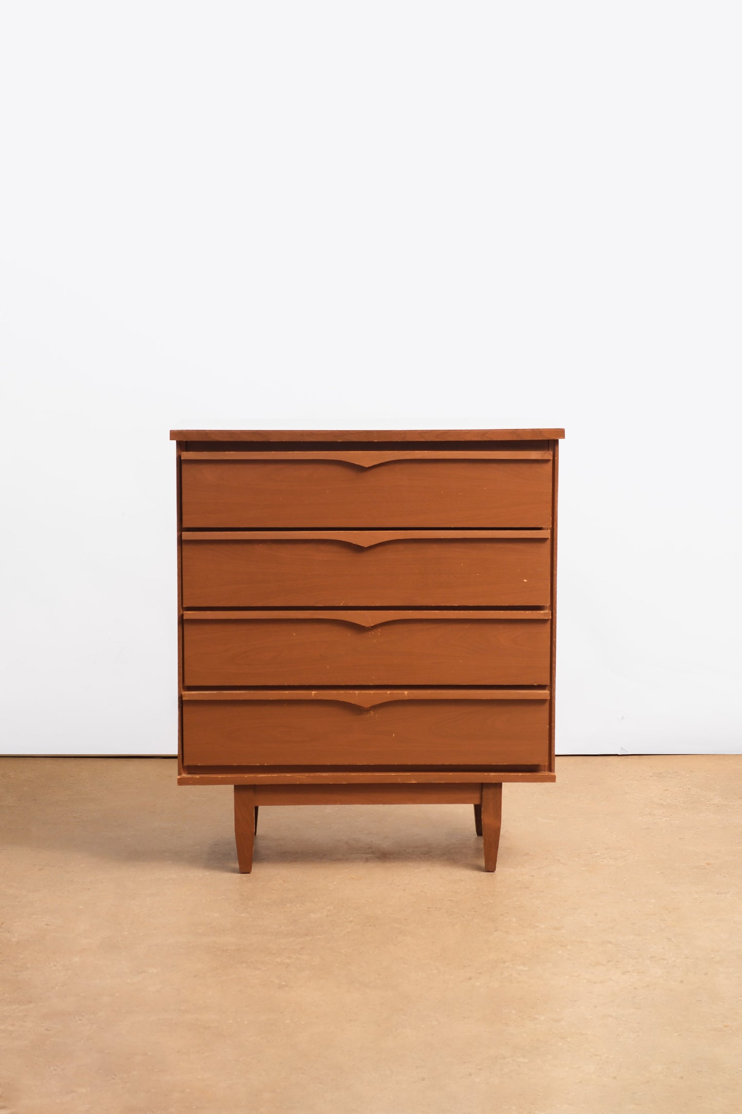 MCM Dark Walnut Tallboy Dresser
