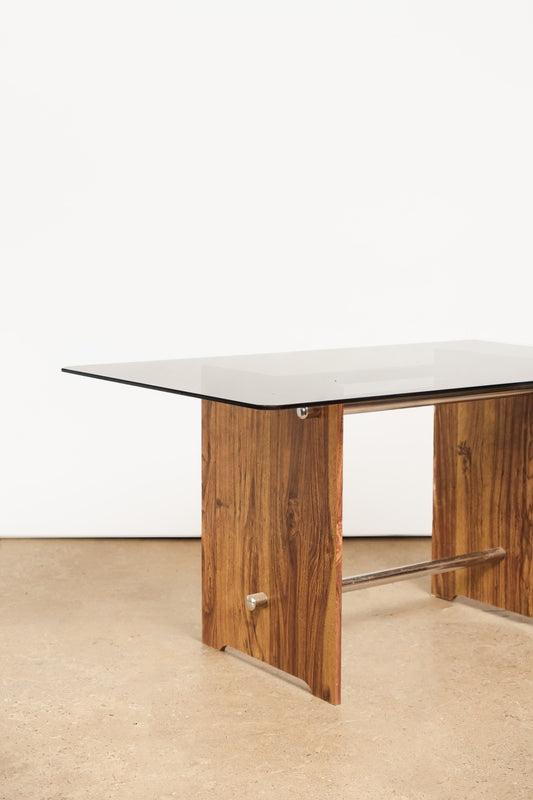 MCM Black Chrome Dining Table