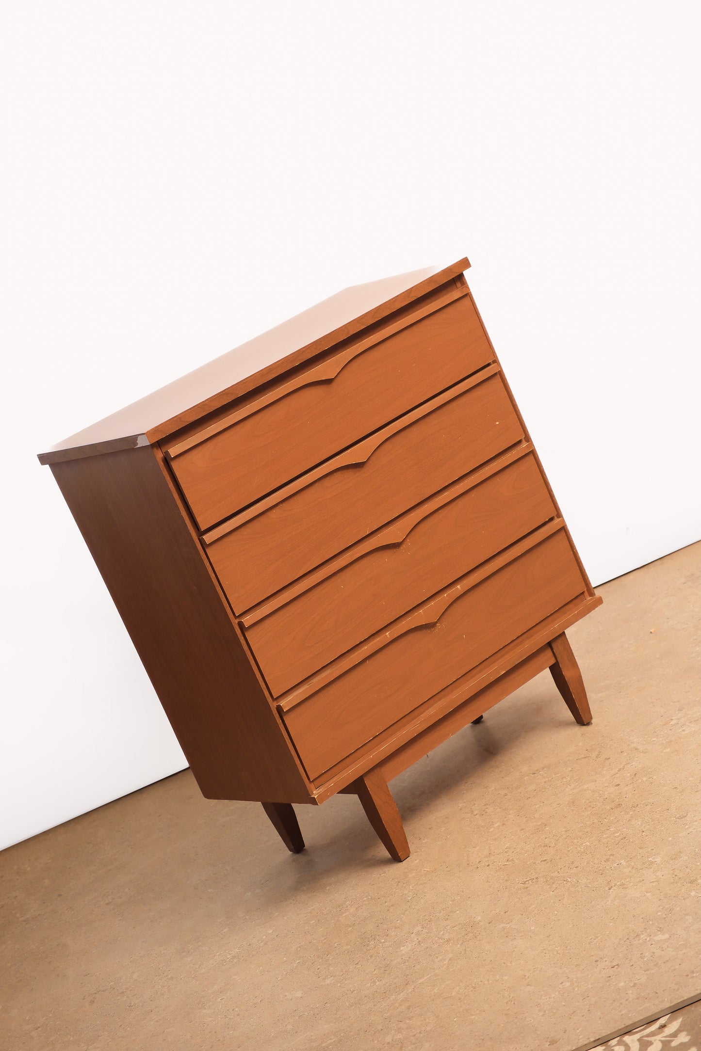 MCM Dark Walnut Tallboy Dresser