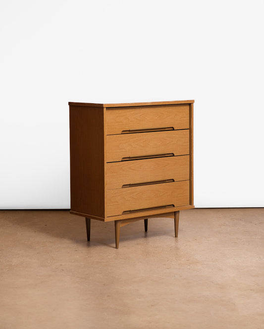 MCM Walnut Tallboy Dresser