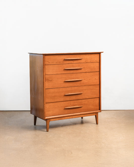 MCM Cherry Tallboy Dresser By Gibbard