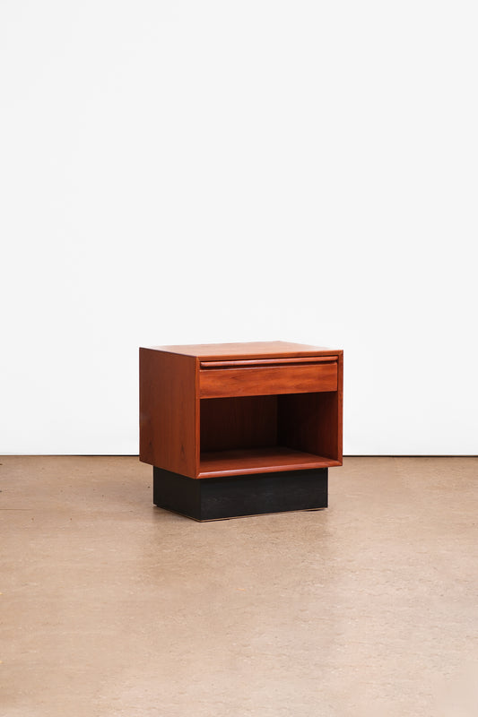 MCM Solid Teak Nightstand Black Base