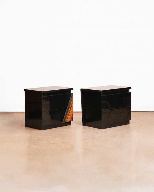 MCM Black Italian Nightstands
