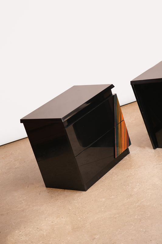 MCM Black Italian Nightstands